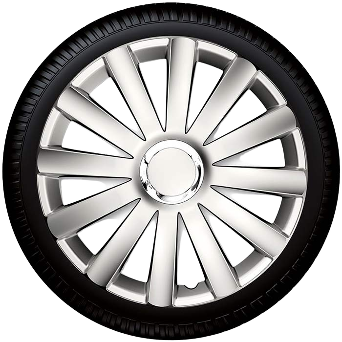 14" Spyder Pro silver hjulkapselsæt