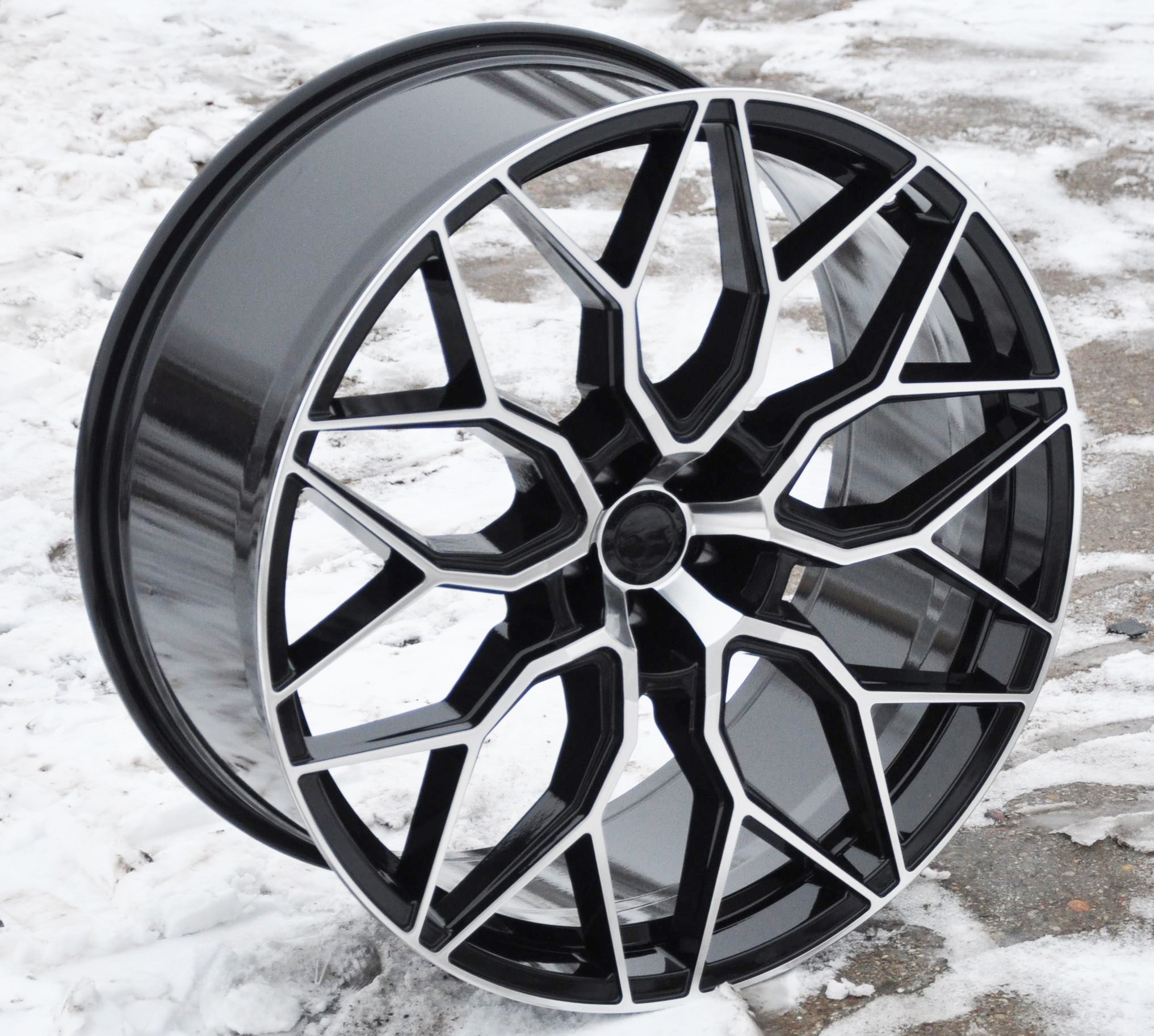 PDW 1604 Alufælge 23" 5x112 ET25 – Poleret/sort (sæt á 4)