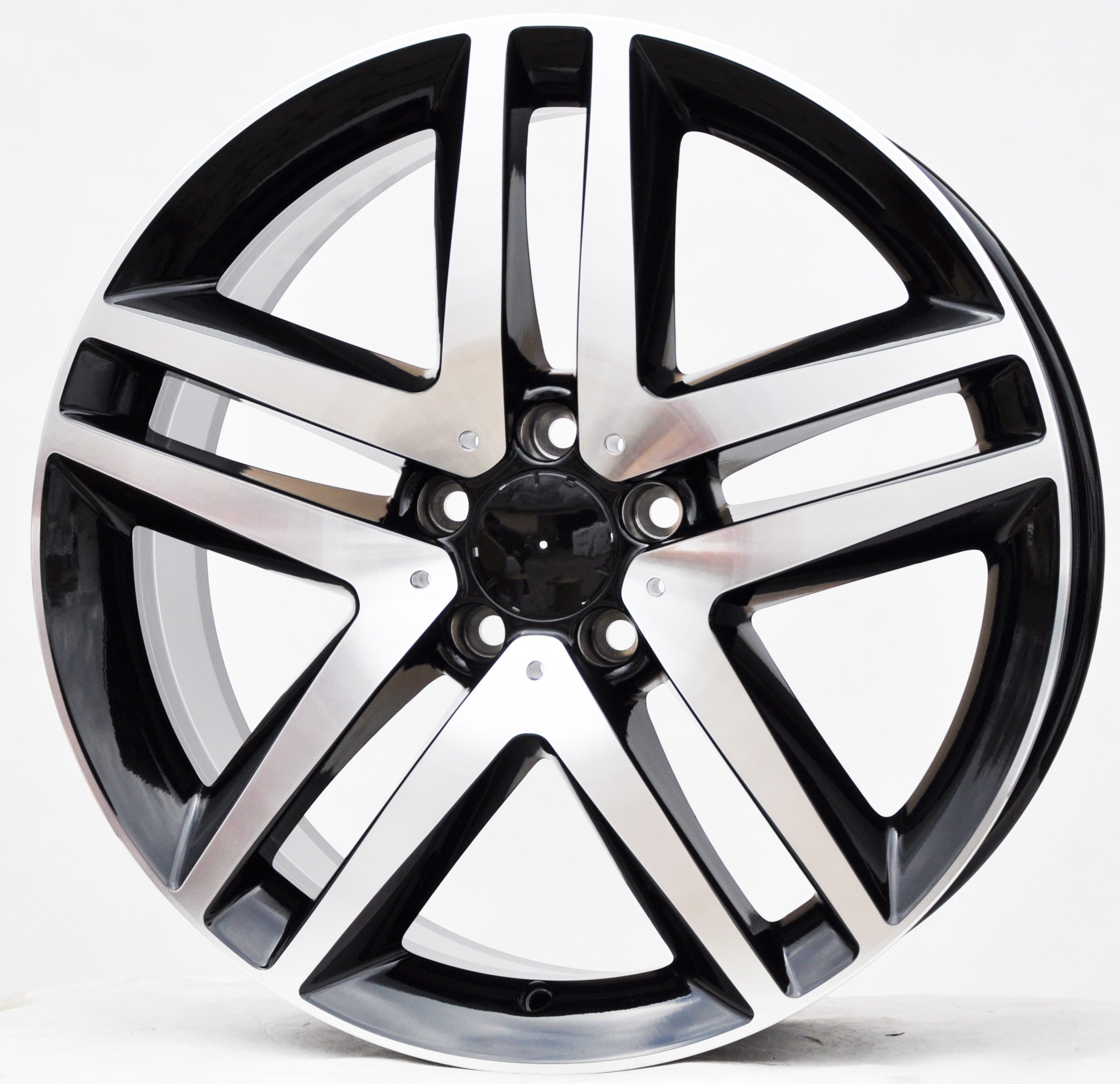 PDW FE69 Alufælge 19" 5x112 ET52 – Poleret/sort (sæt á 4)