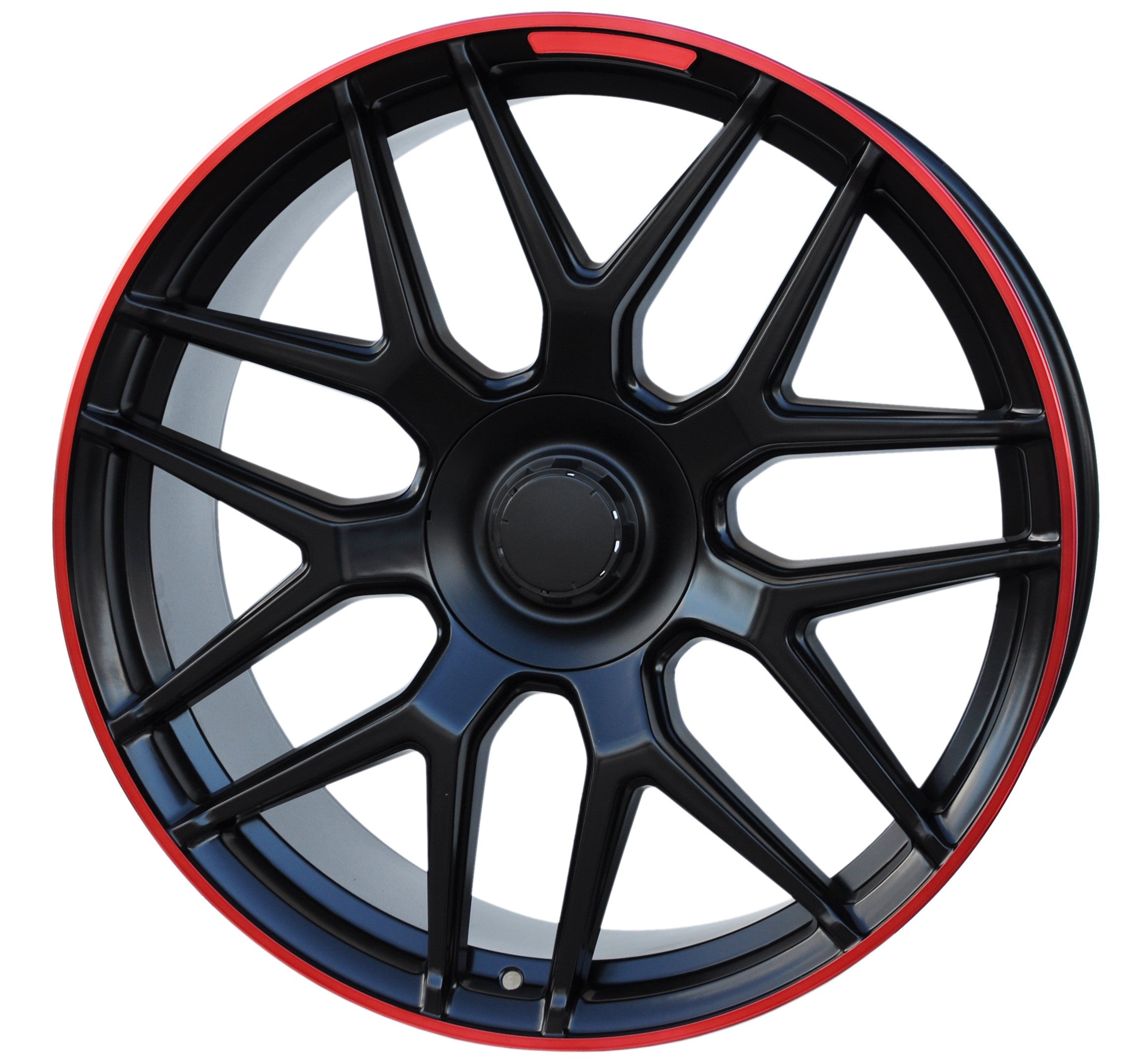 PDW FE115 Alufælge 21" 5x130 ET35 – Poleret/czerwony rant (sæt á 4)