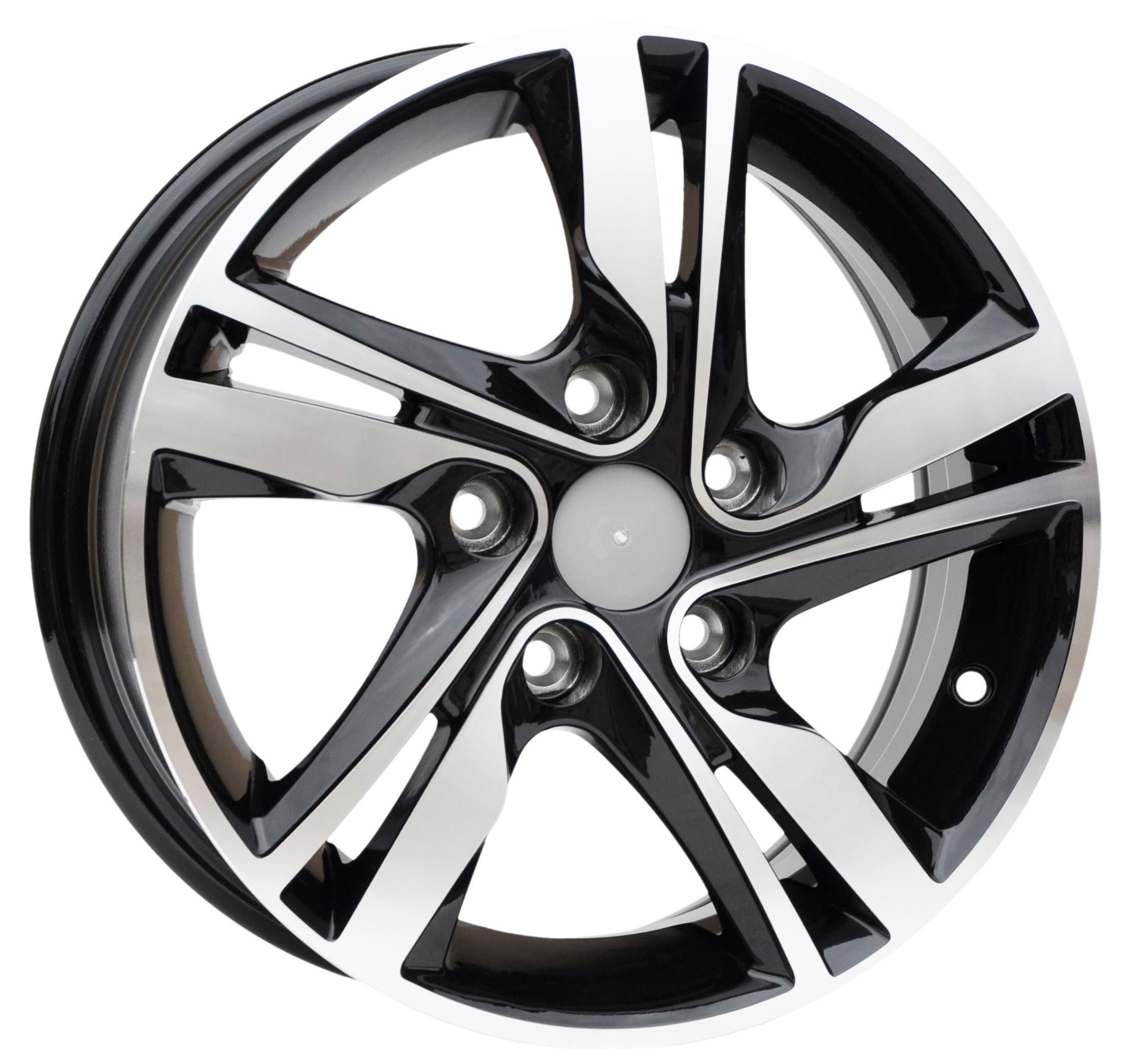 PDW A07/5206 Alufælge 15" 5x114.3 ET48 – Poleret/sort (sæt á 4)