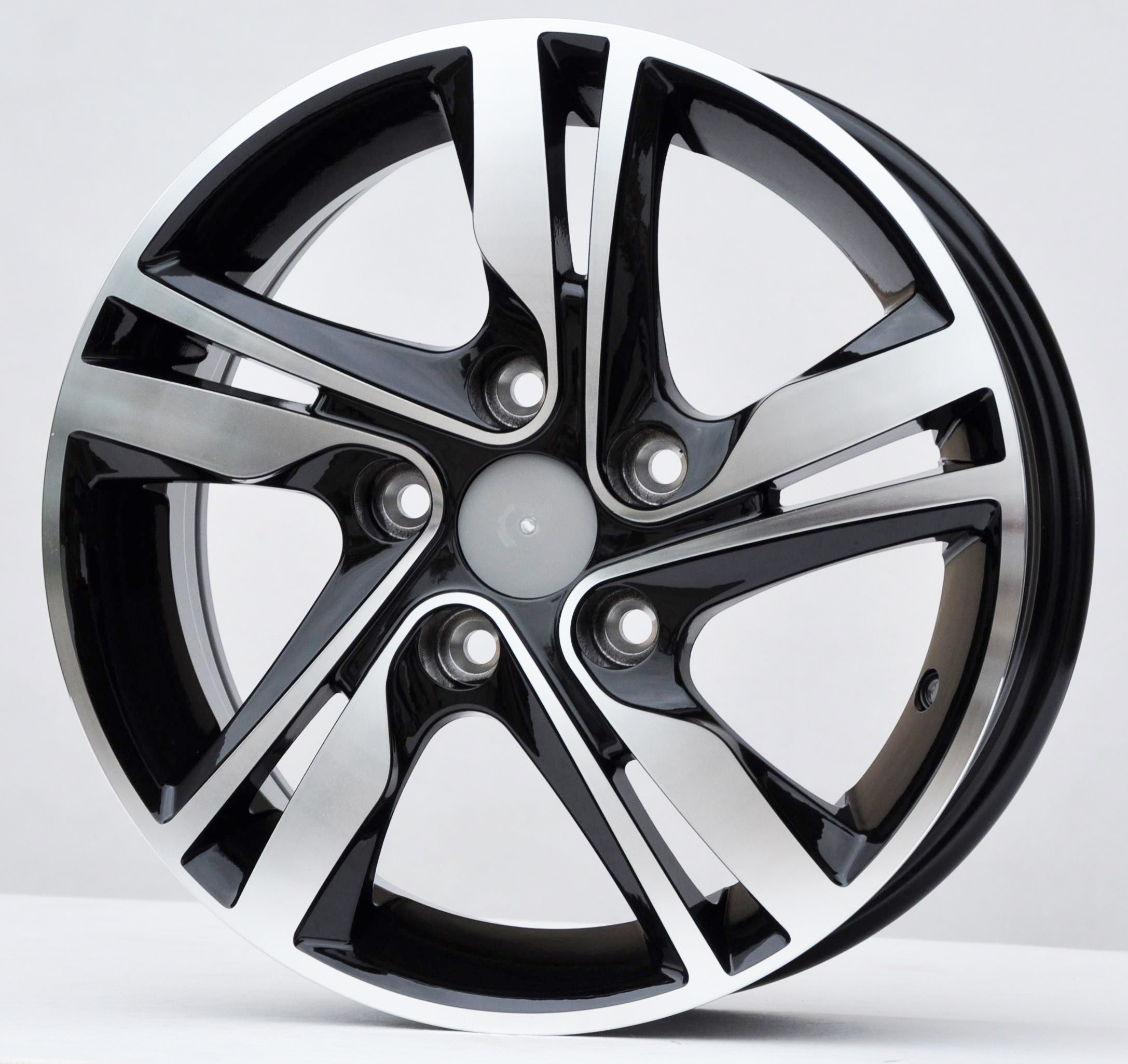 PDW A07/5206 Alufælge 15" 5x114.3 ET48 – Poleret/sort (sæt á 4)