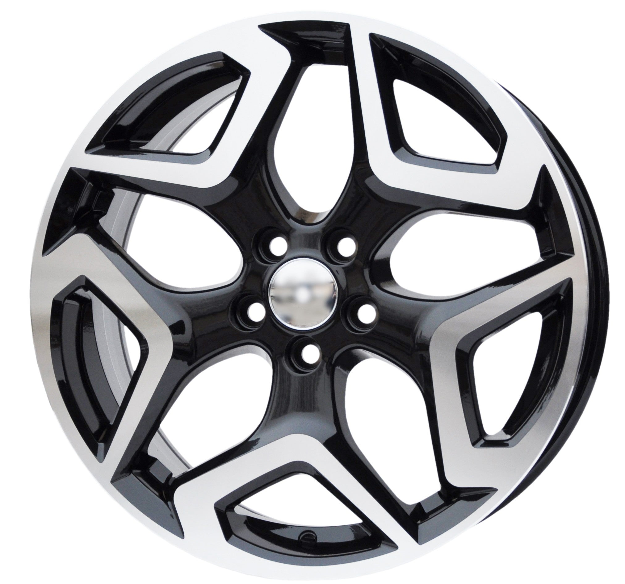 PDW 1606 Alufælge 17" 5x100 ET55 – Poleret/sort (sæt á 4)