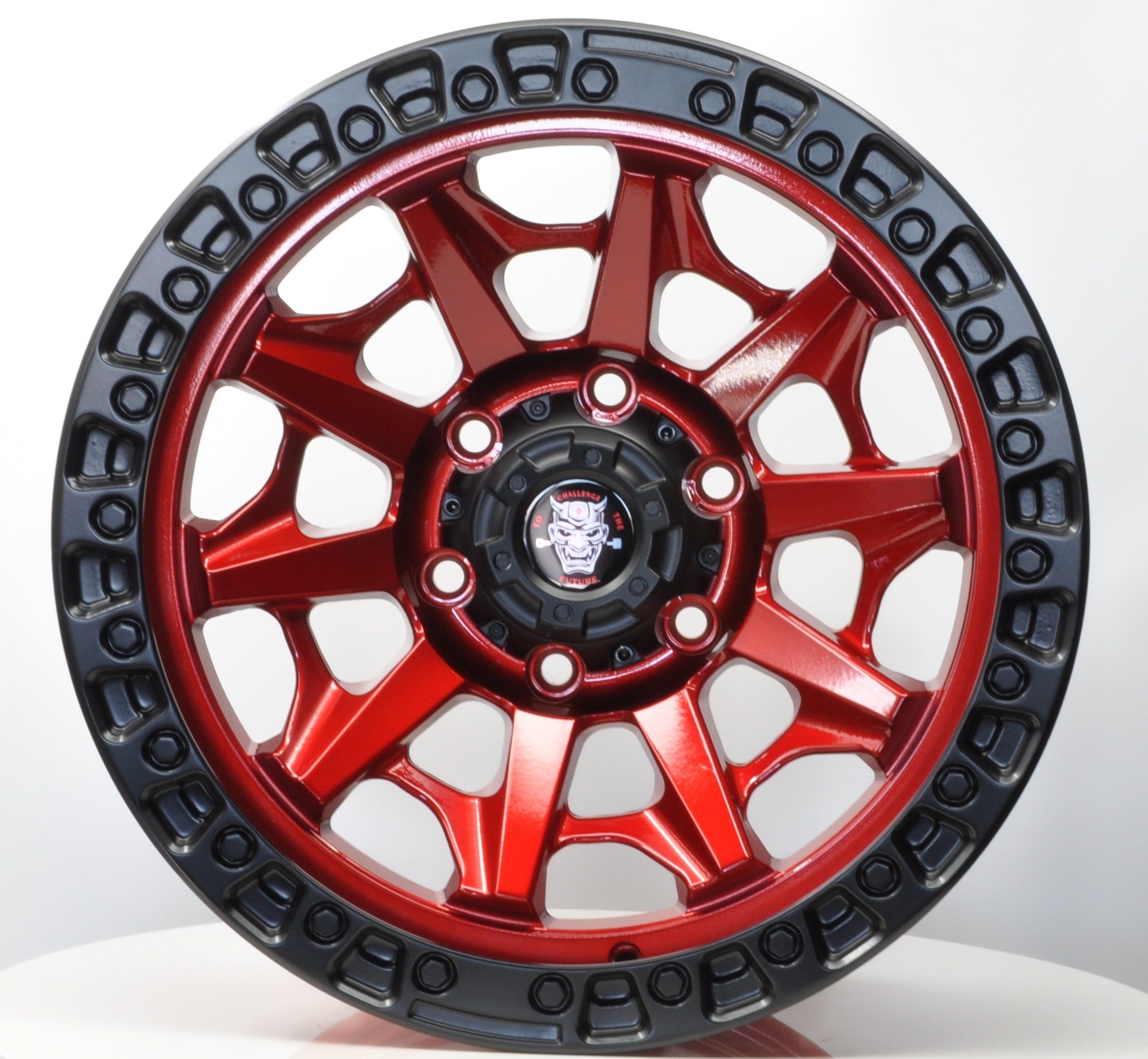 Toro Corsa JT127 Alufælge 16" 6x139.7 ET0 – Poleret/czerwony rant (sæt á 4)