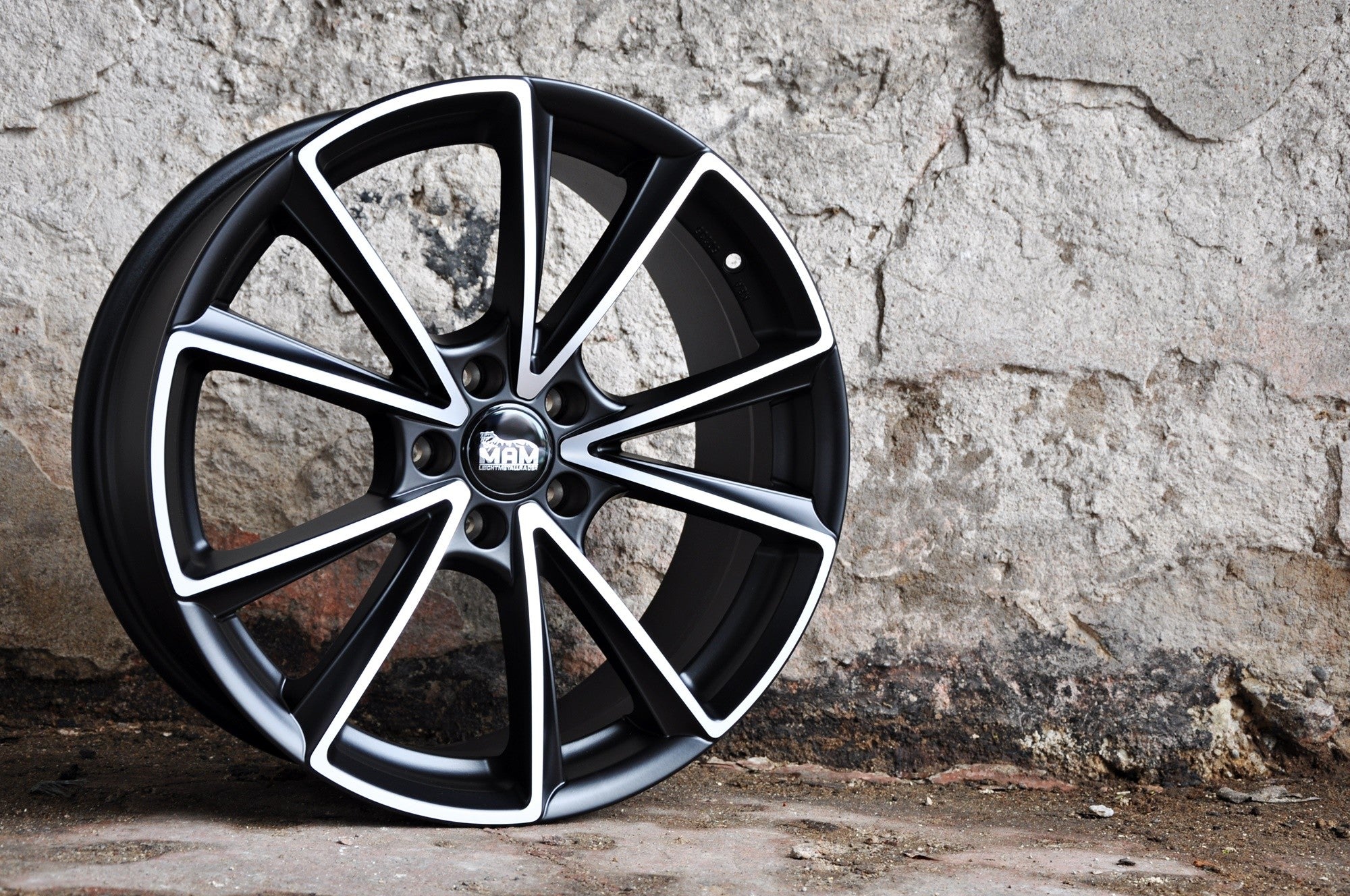 MAM A5 Alufælge 18" 5x112 ET35 – Poleret/sort mat (sæt á 4)