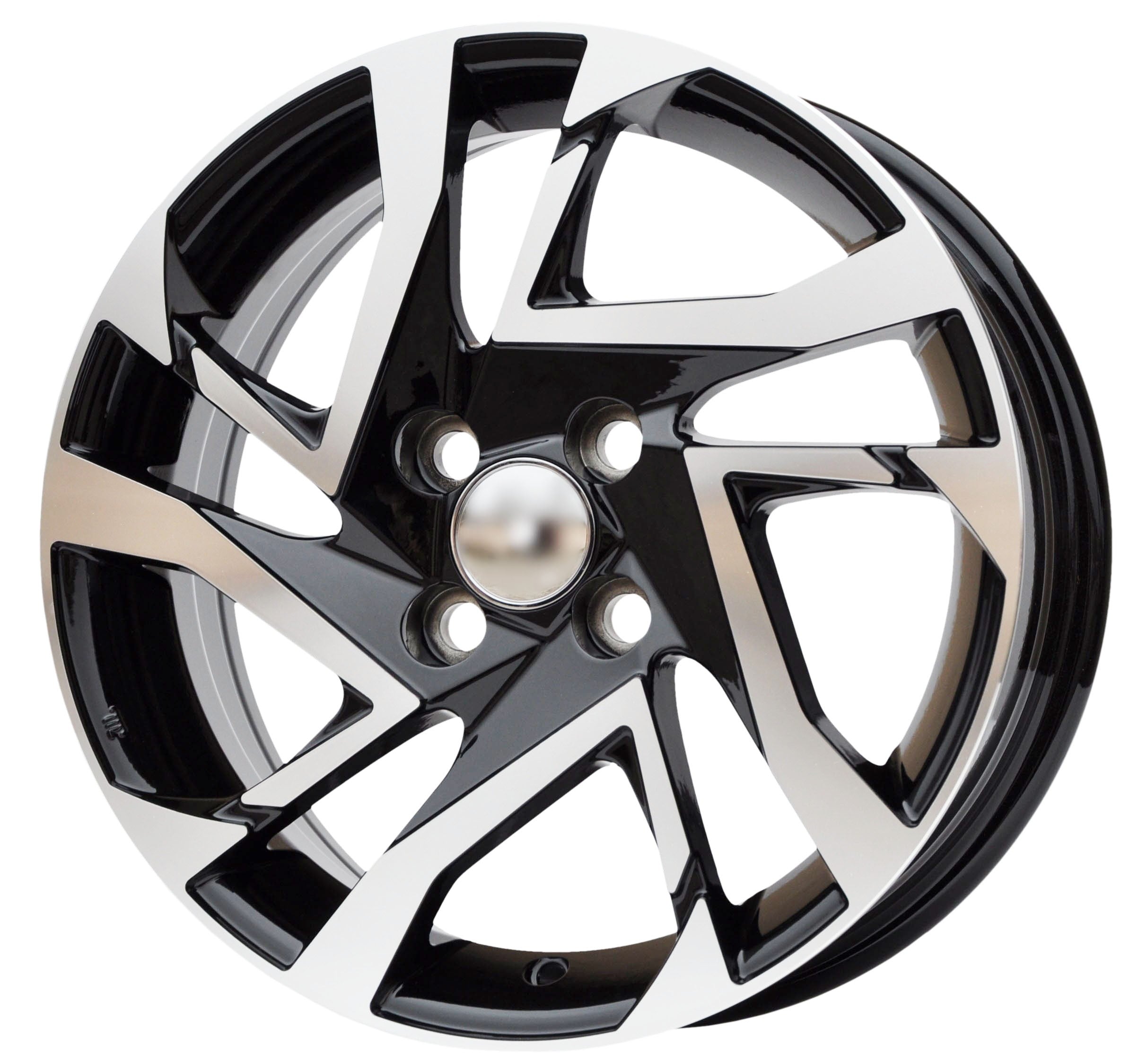 PDW 5417 Alufælge 15" 4x100 ET40 – Poleret/sort (sæt á 4)