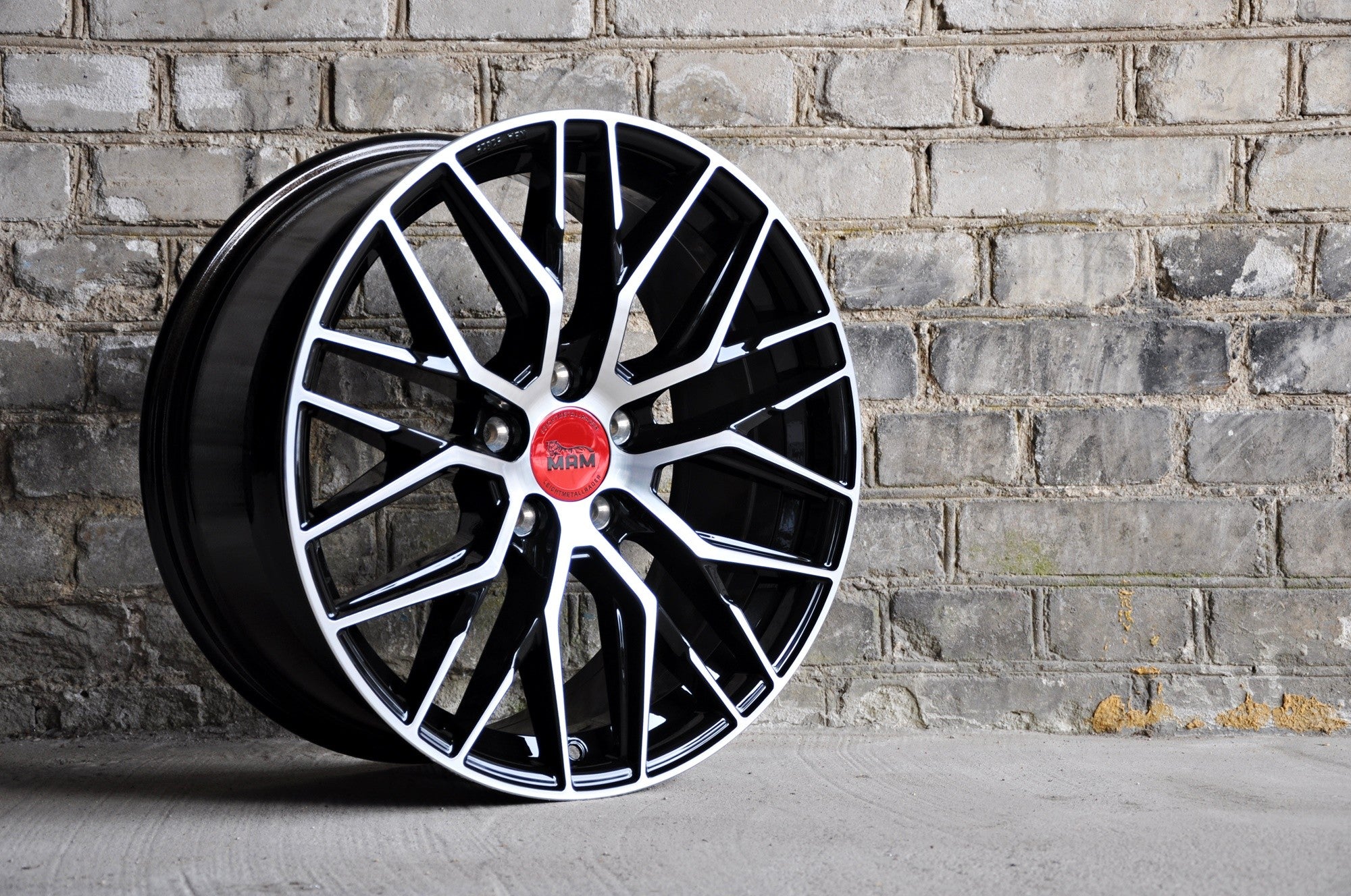 MAM RS4 Alufælge 19" 5x112 ET45 – Poleret/sort (sæt á 4)