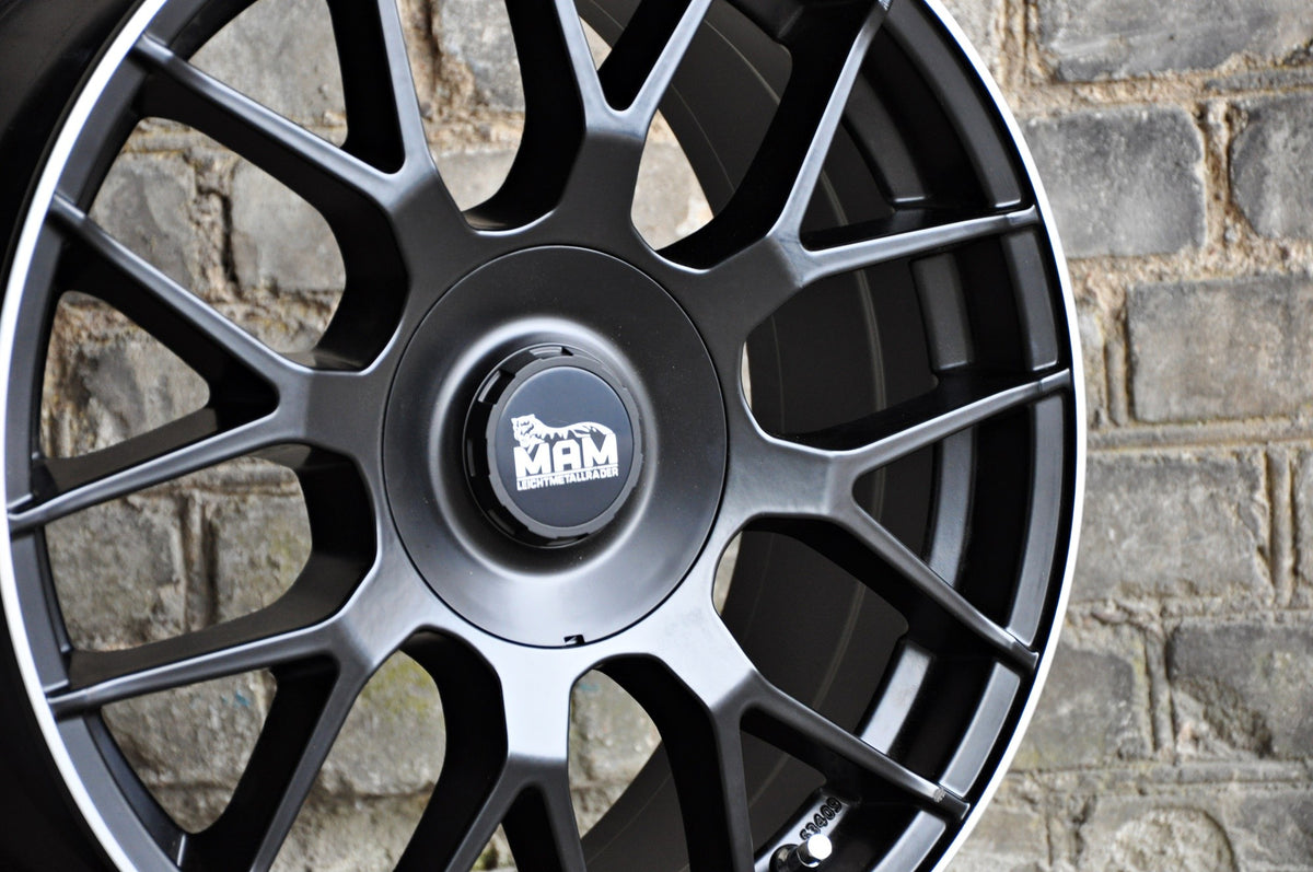 MAM GT1 Alufælge 19" 5x100 ET30 – Poleret/sort mat (sæt á 4)