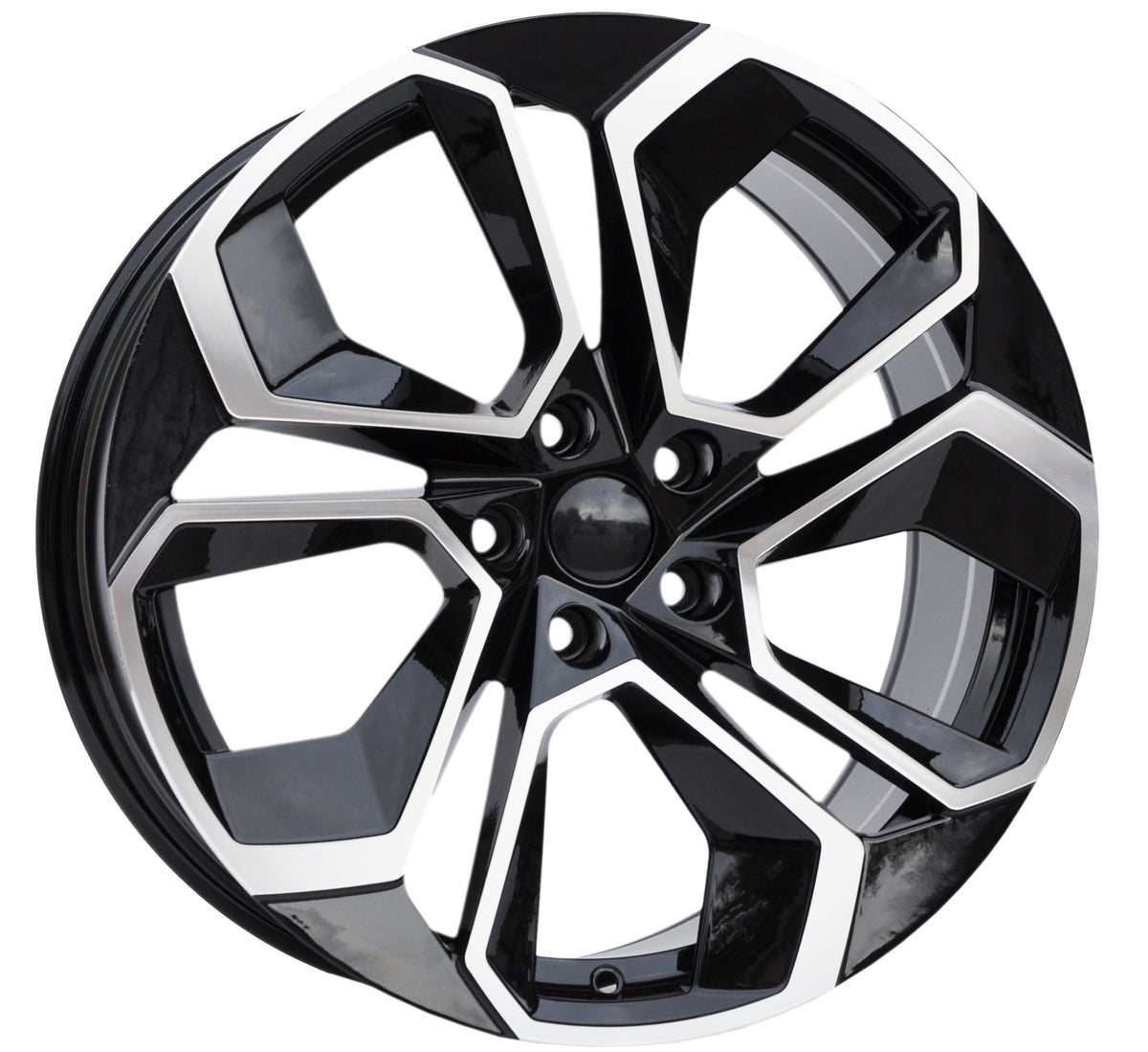 PDW 5561 Alufælge 18" 8J 5x112 ET42 – Poleret/sort pulverlakeret (sæt á 4)