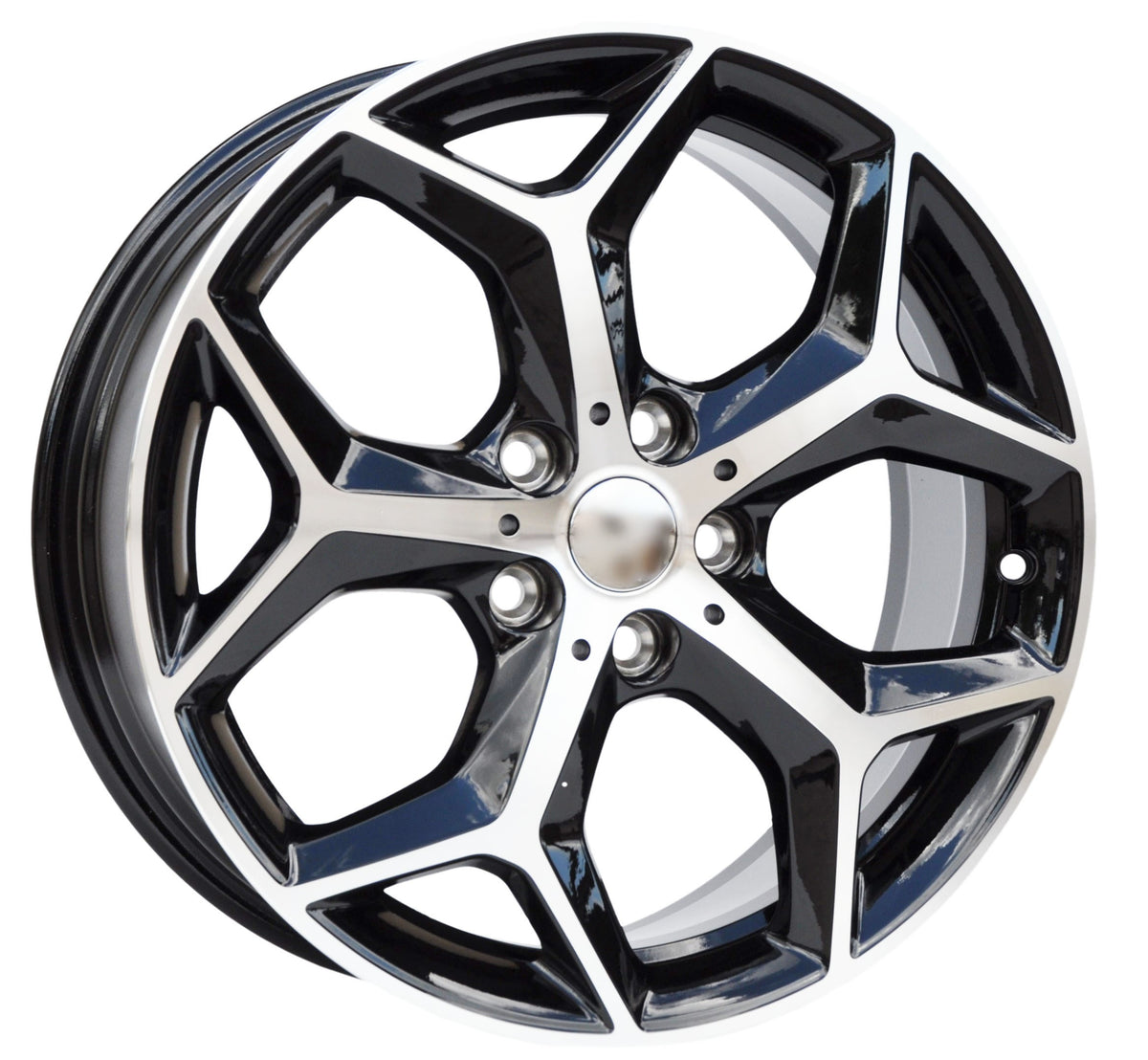 PDW 1623 Alufælge 18" 7,5J 5x112 ET51 – Poleret/sort (sæt á 4)