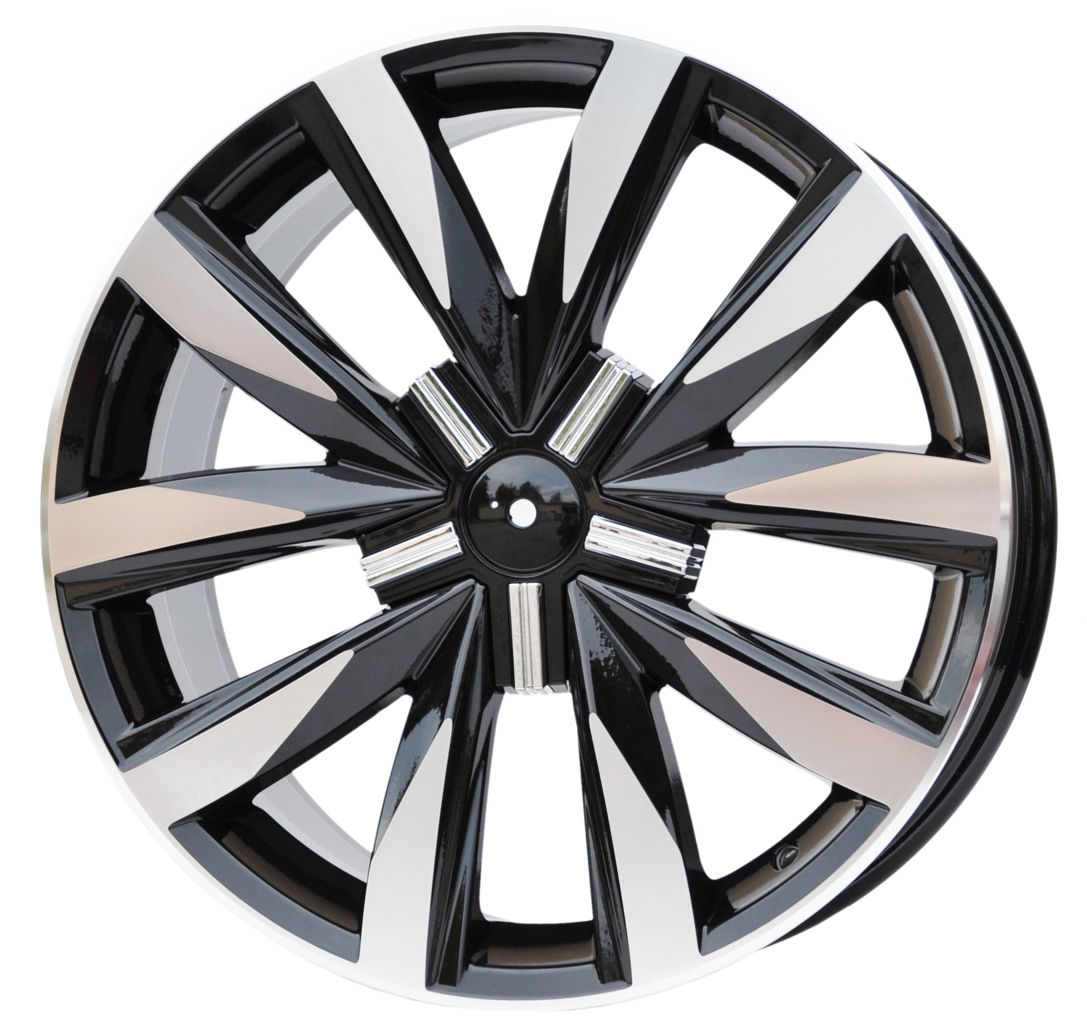 PDW 1351 Alufælge 18" 5x120 ET50 – Poleret/sort (sæt á 4)