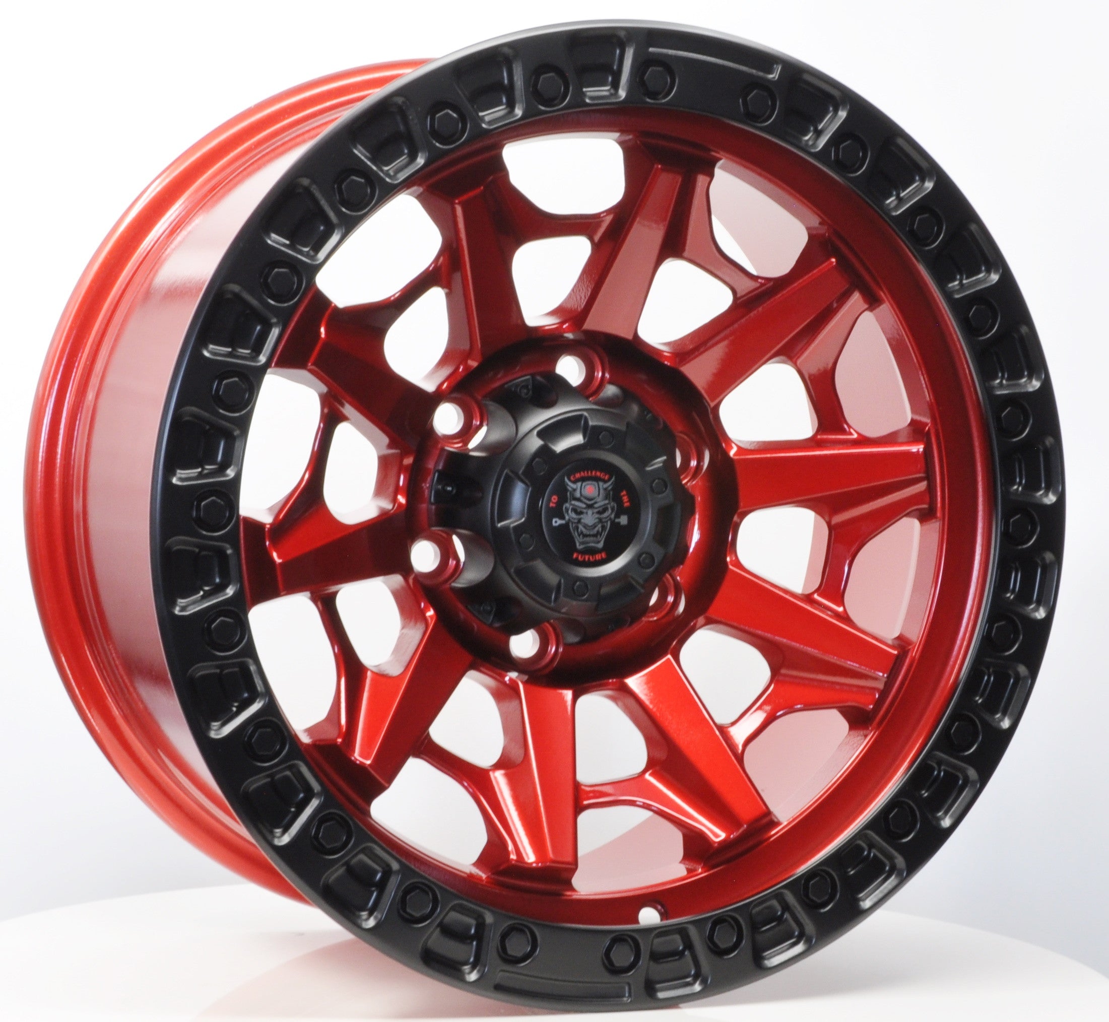 Toro Corsa JT127 Alufælge 18" 6x139.7 ET0 – Poleret/czerwony rant (sæt á 4)