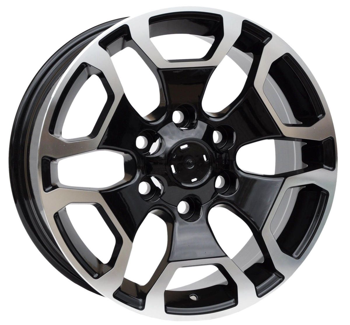 PDW 6216 Alufælge 17" 7,5J 6x139.7 ET25 – Poleret/sort pulverlakeret (sæt á 4)