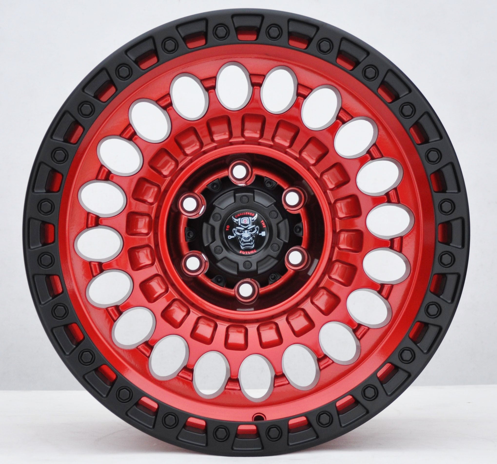 Toro Corsa JT220 Alufælge 16" 6x139.7 ET0 – Poleret/czerwony rant (sæt á 4)