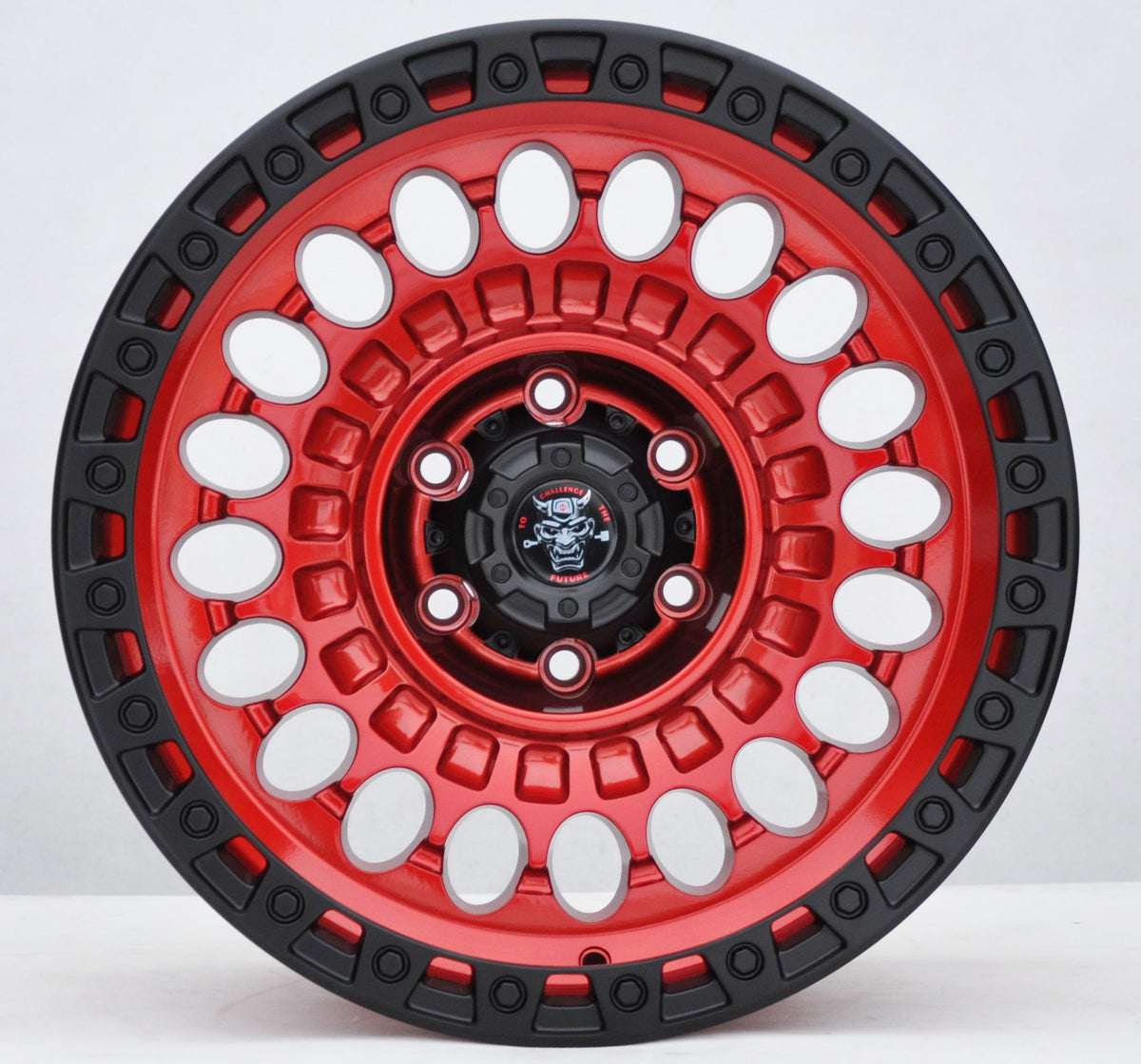 Toro Corsa JT220 Alufælge 16" 8,5J 6x139.7 ET0 – Poleret/rød kant (sæt á 4)