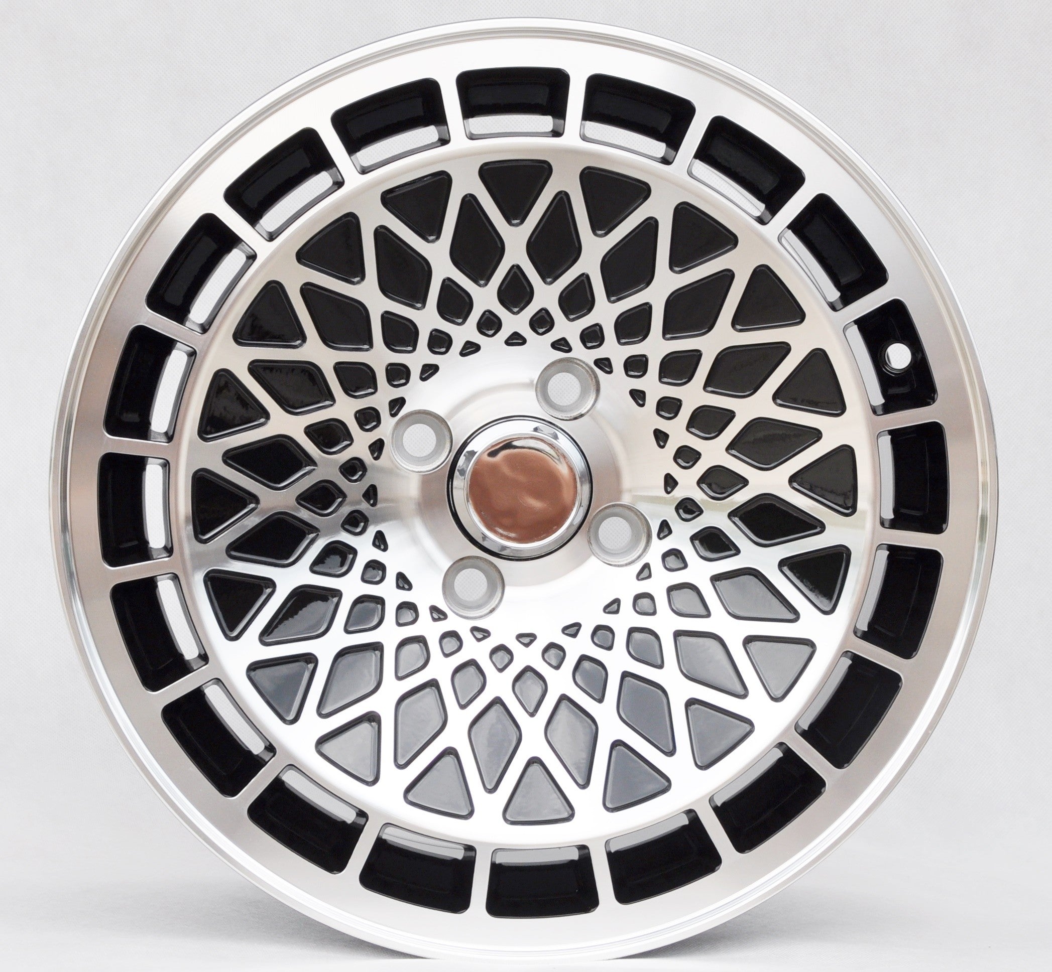 PDW 441/519 Alufælge 15" 4x100 ET25 – Poleret/sort (sæt á 4)