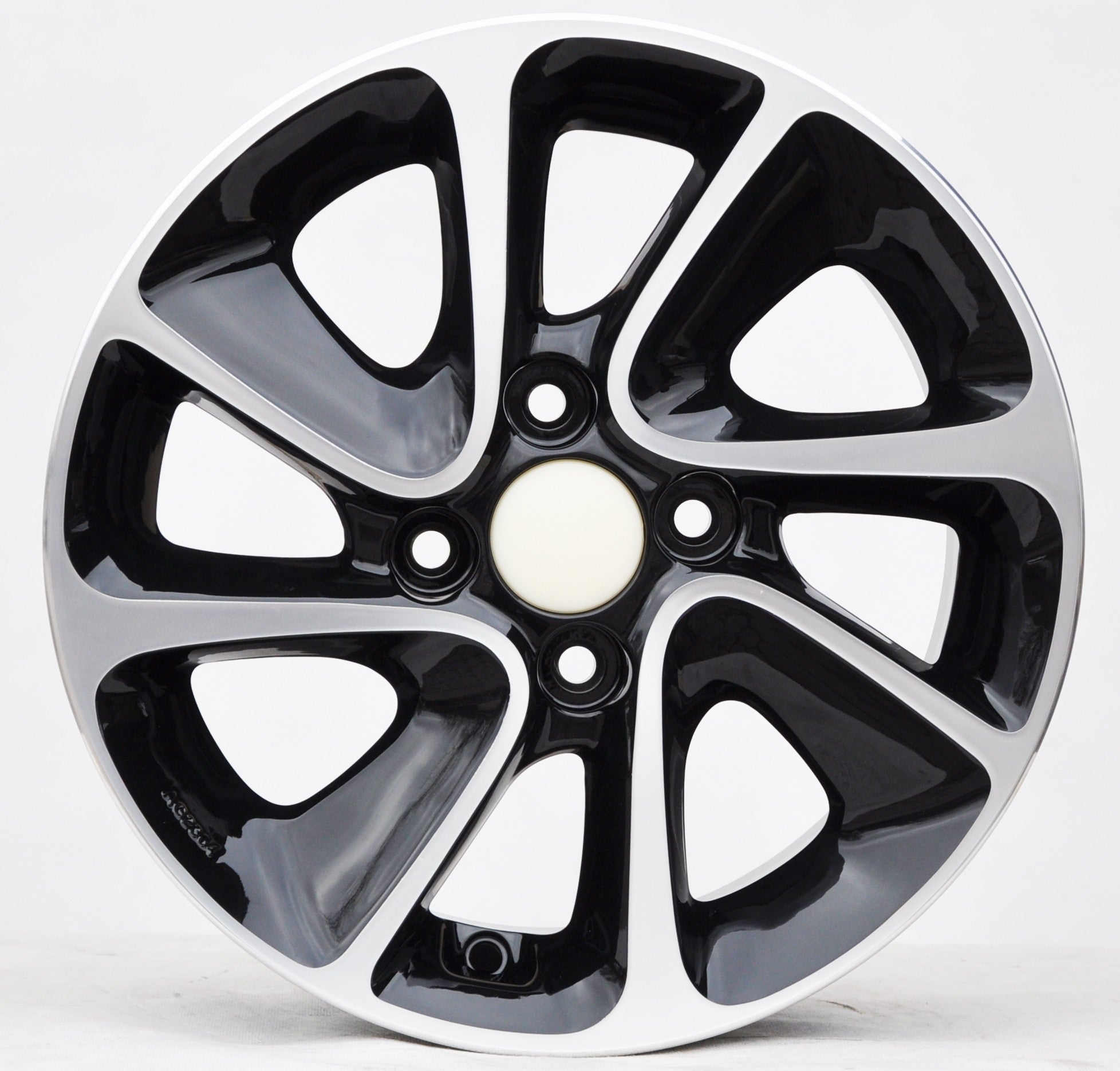 PDW 5387 Alufælge 14" 4x100 ET41 – Poleret/sort (sæt á 4)