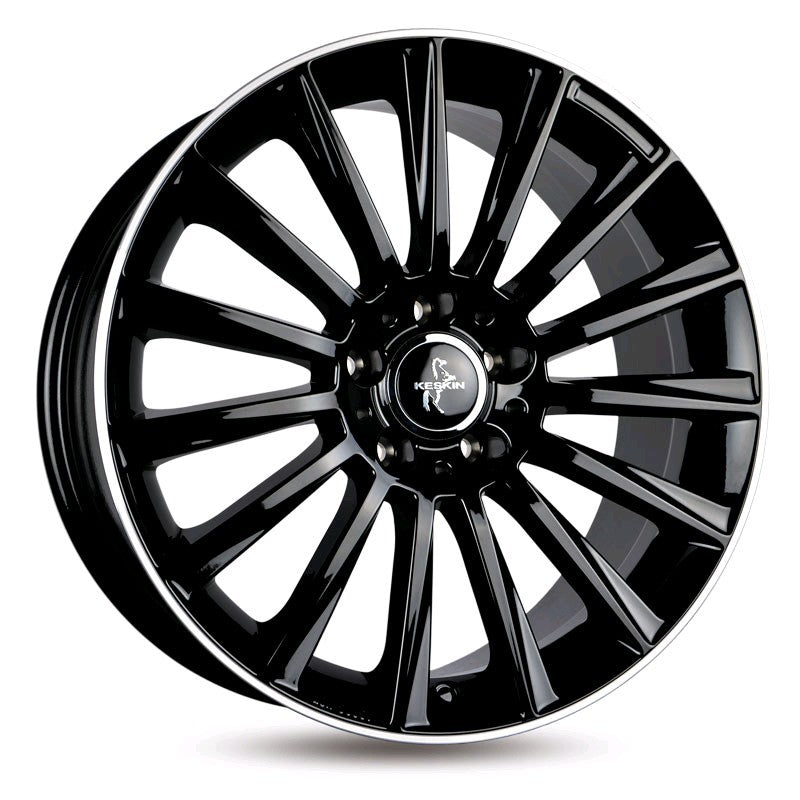 Keskin KT18 Alufælge 18" 5x112 ET30 – Poleret/sort (sæt á 4)