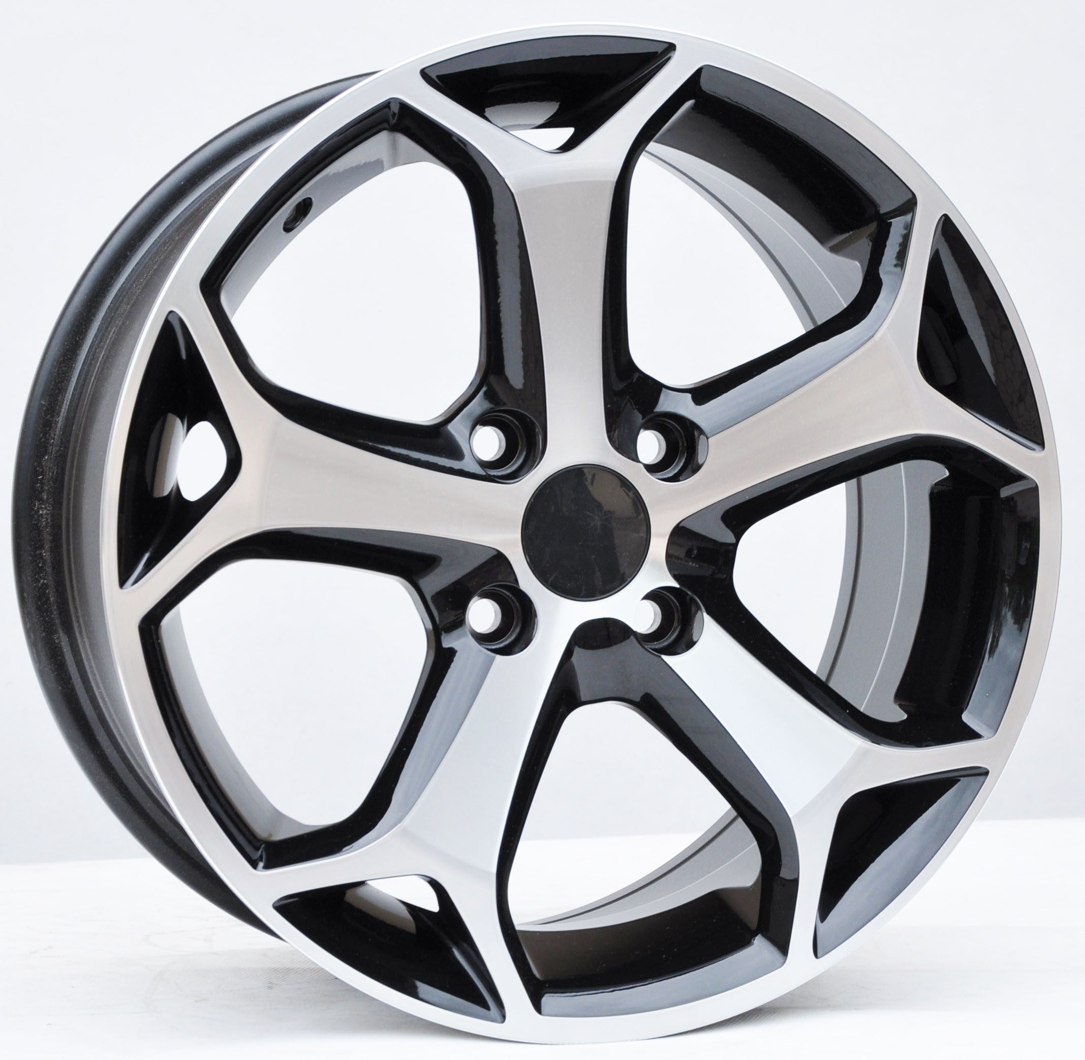 PDW 386 Alufælge 15" 4x108 ET47.5 – Poleret/sort (sæt á 4)
