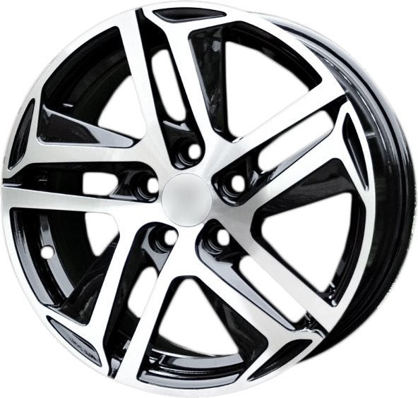 PDW 876/534 Alufælge 16" 4x108 ET25 – Poleret/sort (sæt á 4)