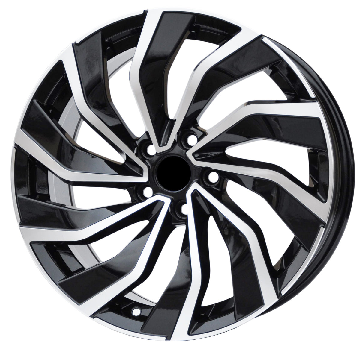PDW 5780 Alufælge 17" 7,5J 5x100 ET45 – Poleret/sort pulverlakeret (sæt á 4)