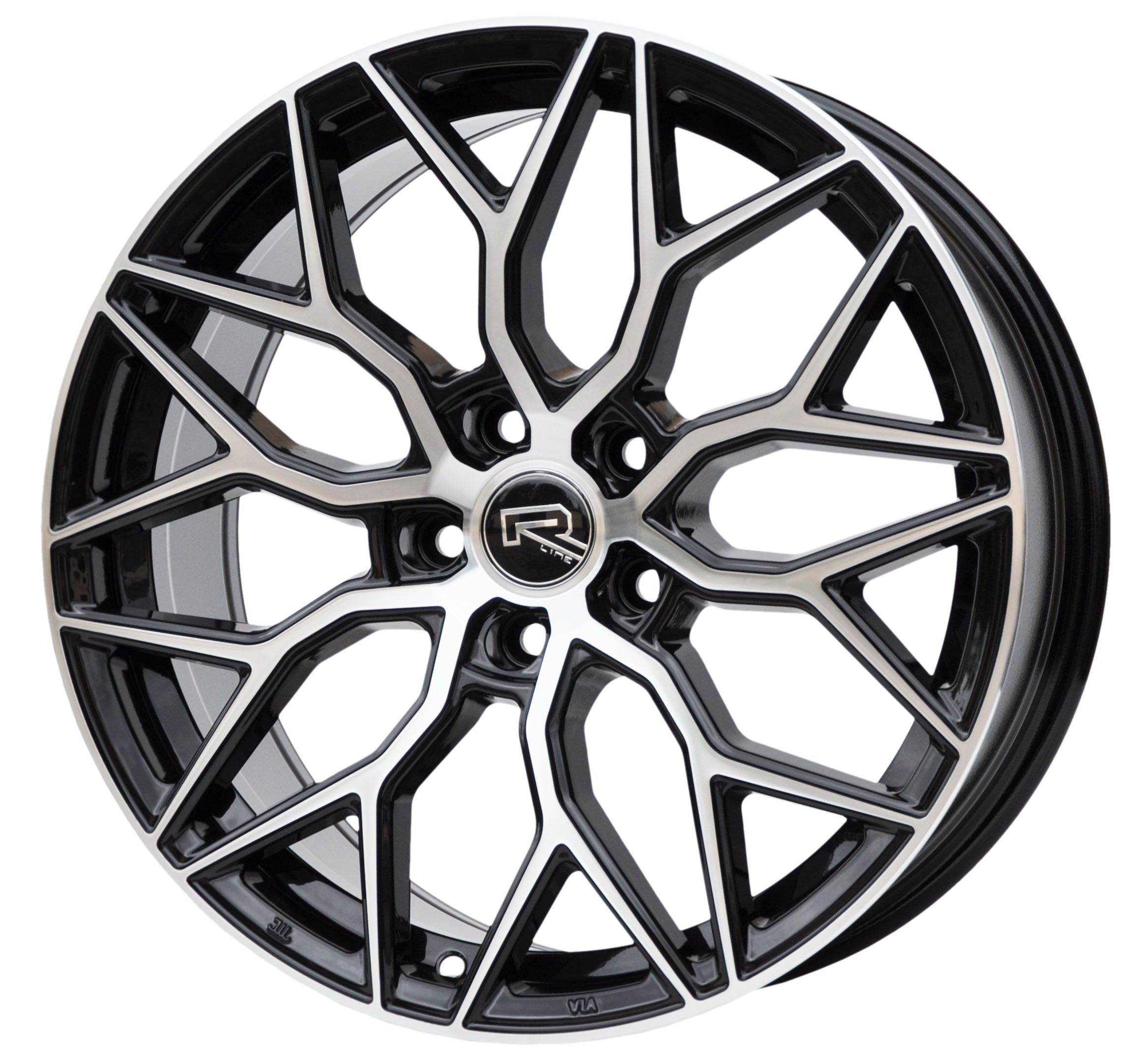 PDW 5812 Alufælge 17" 5x100 ET40 – Poleret/sort (sæt á 4)
