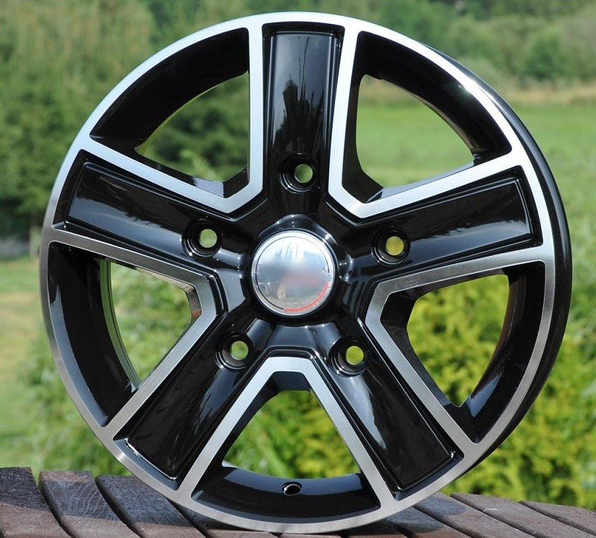 PDW 473 Alufælge 15" 5x130 ET50 – Poleret/sort (sæt á 4)
