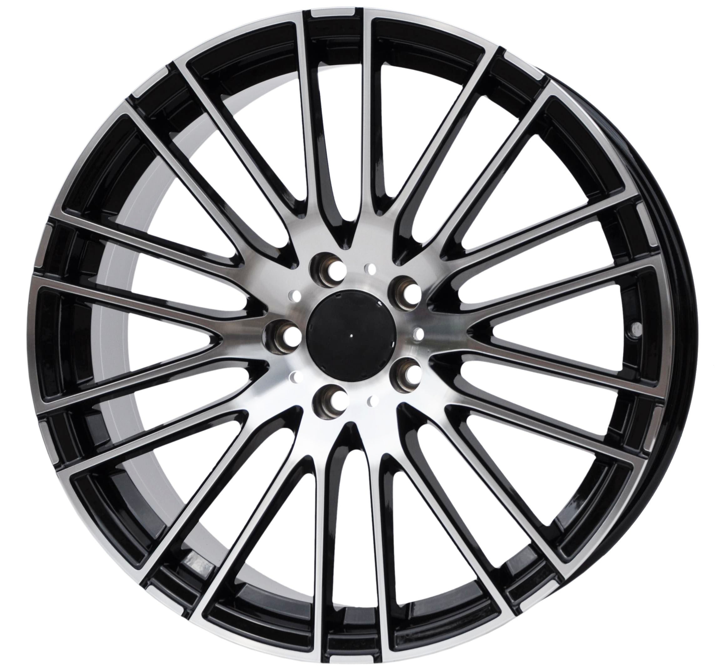 PDW 0341 Alufælge 19" 5x112 ET35 – Poleret/sort (sæt á 4)