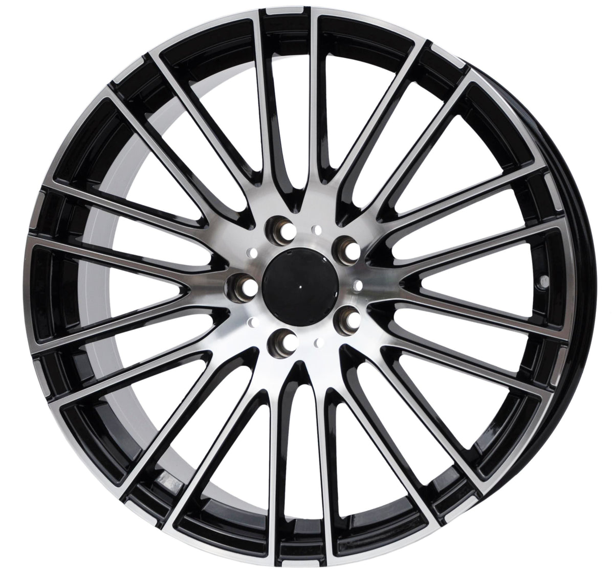 PDW 0341 Alufælge 19" 8,5J 5x112 ET35 – Poleret/sort pulverlakeret (sæt á 4)
