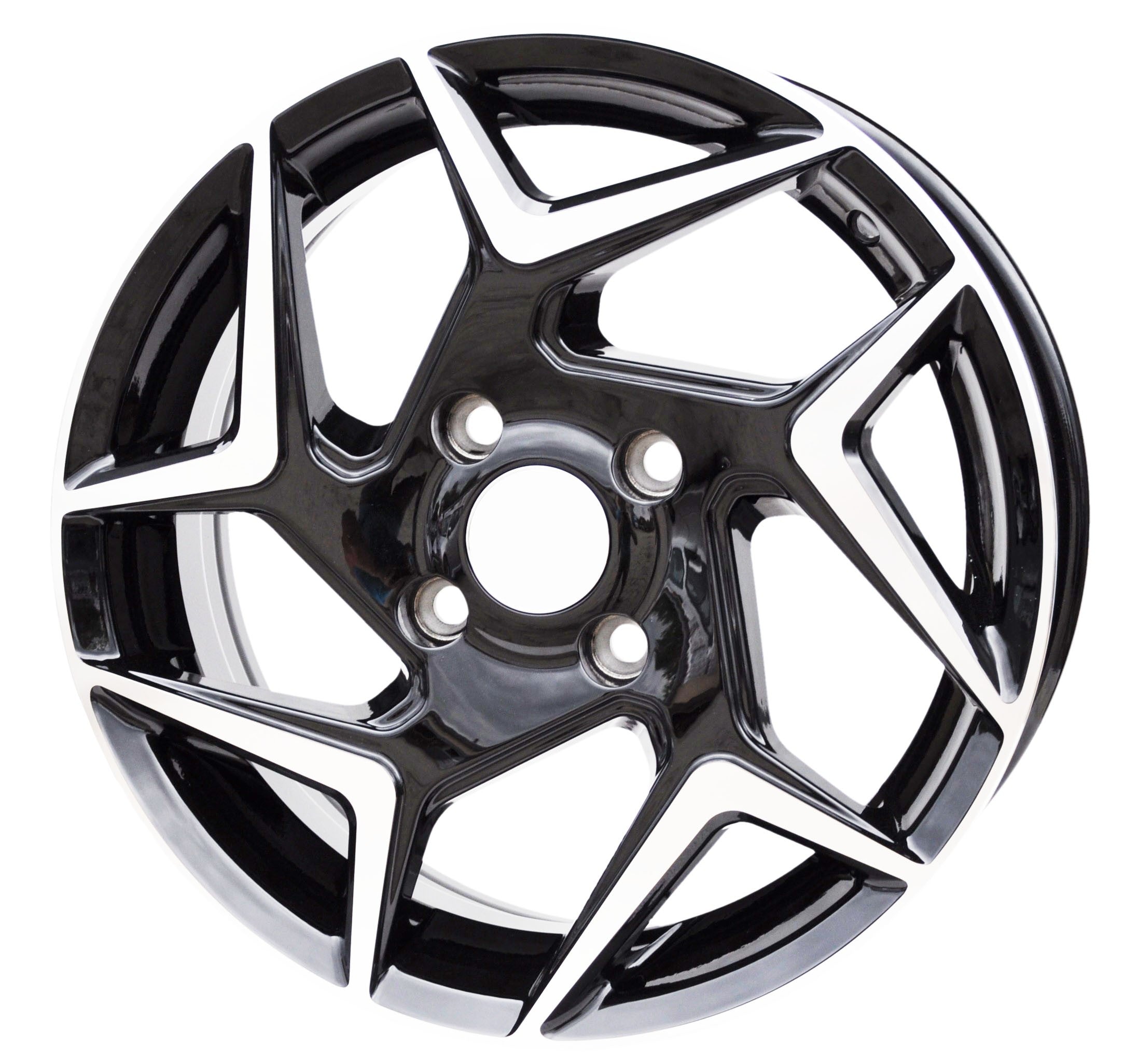 PDW 172 Alufælge 16" 4x108 ET47 – Poleret/sort (sæt á 4)