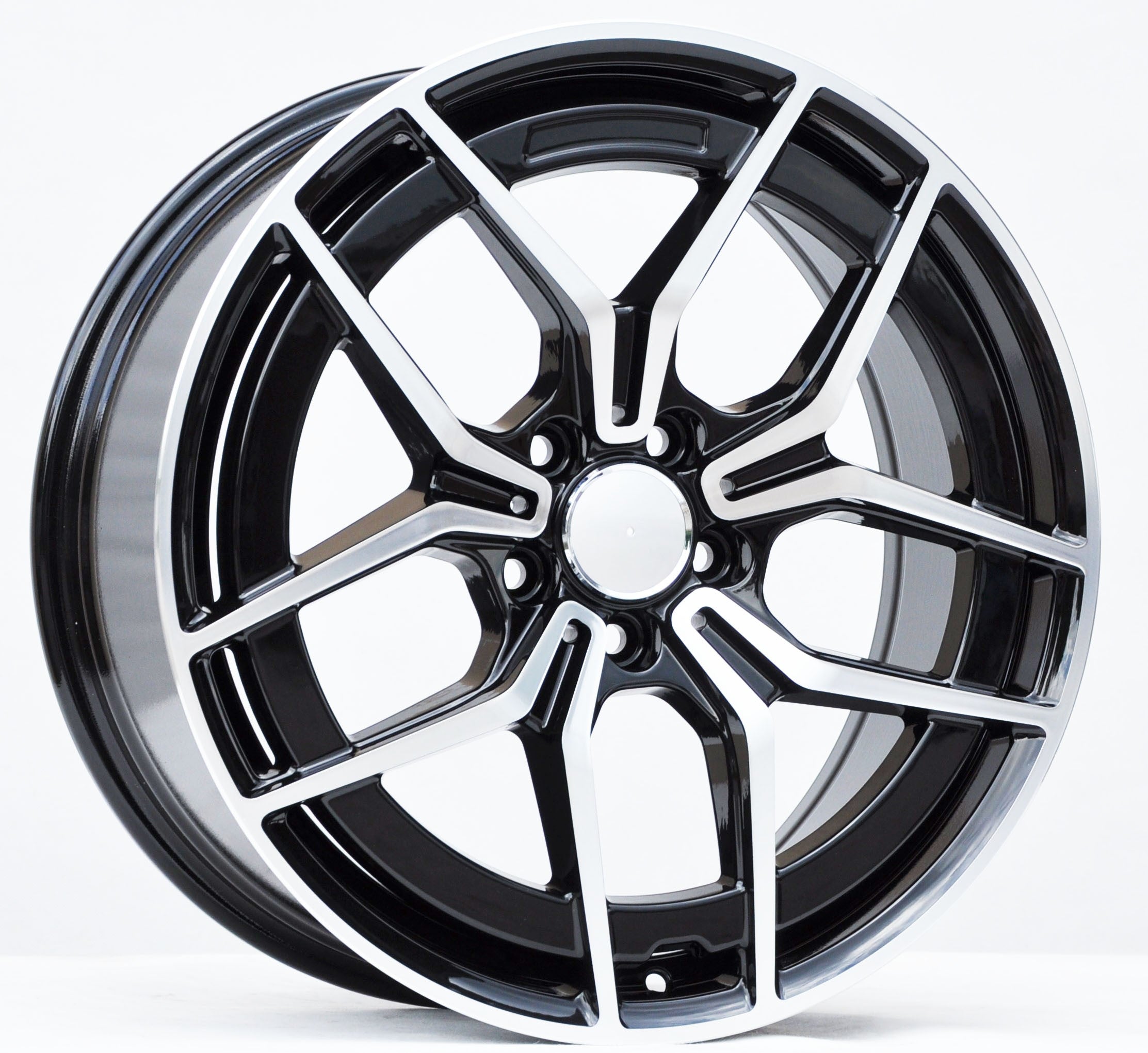 PDW 1034 Alufælge 18" 5x112 ET44 – Poleret/sort (sæt á 4)