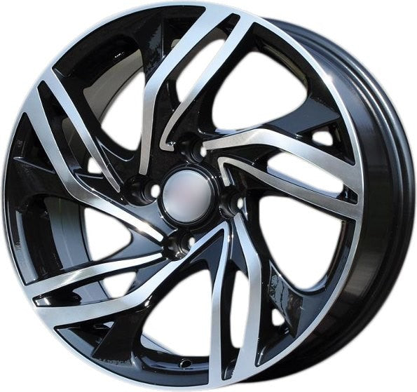 PDW 607a Alufælge 16" 4x108 ET25 – Poleret/sort (sæt á 4)