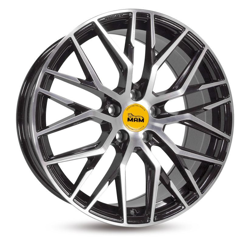 MAM RS4 Alufælge 17" 5x108 ET45 – Poleret/sort (sæt á 4)