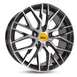 MAM RS4 Alufælge 17" 5x108 ET45 – Poleret/sort (sæt á 4)