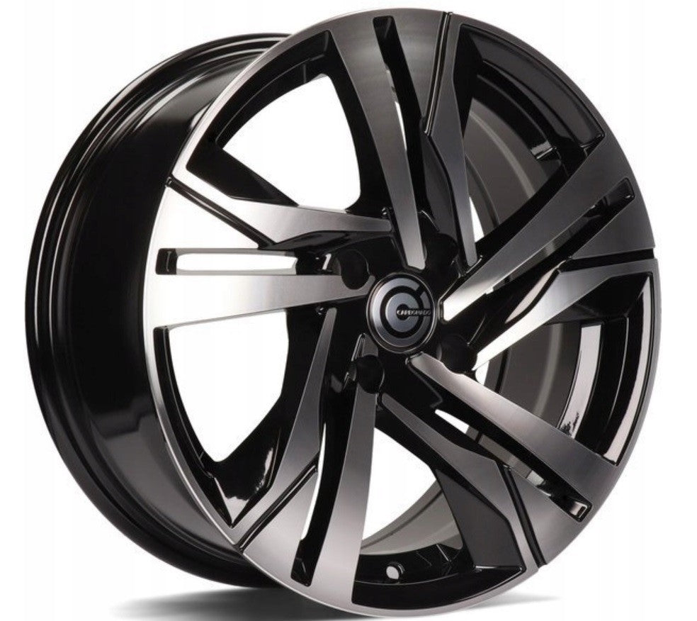 PDW 5543/LENS Alufælge 16" 4x108 ET32 – Poleret/sort (sæt á 4)