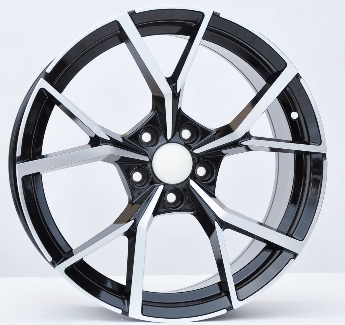 PDW 5801 Alufælge 17" 7J 5x112 ET45 – Poleret/sort pulverlakeret (sæt á 4)