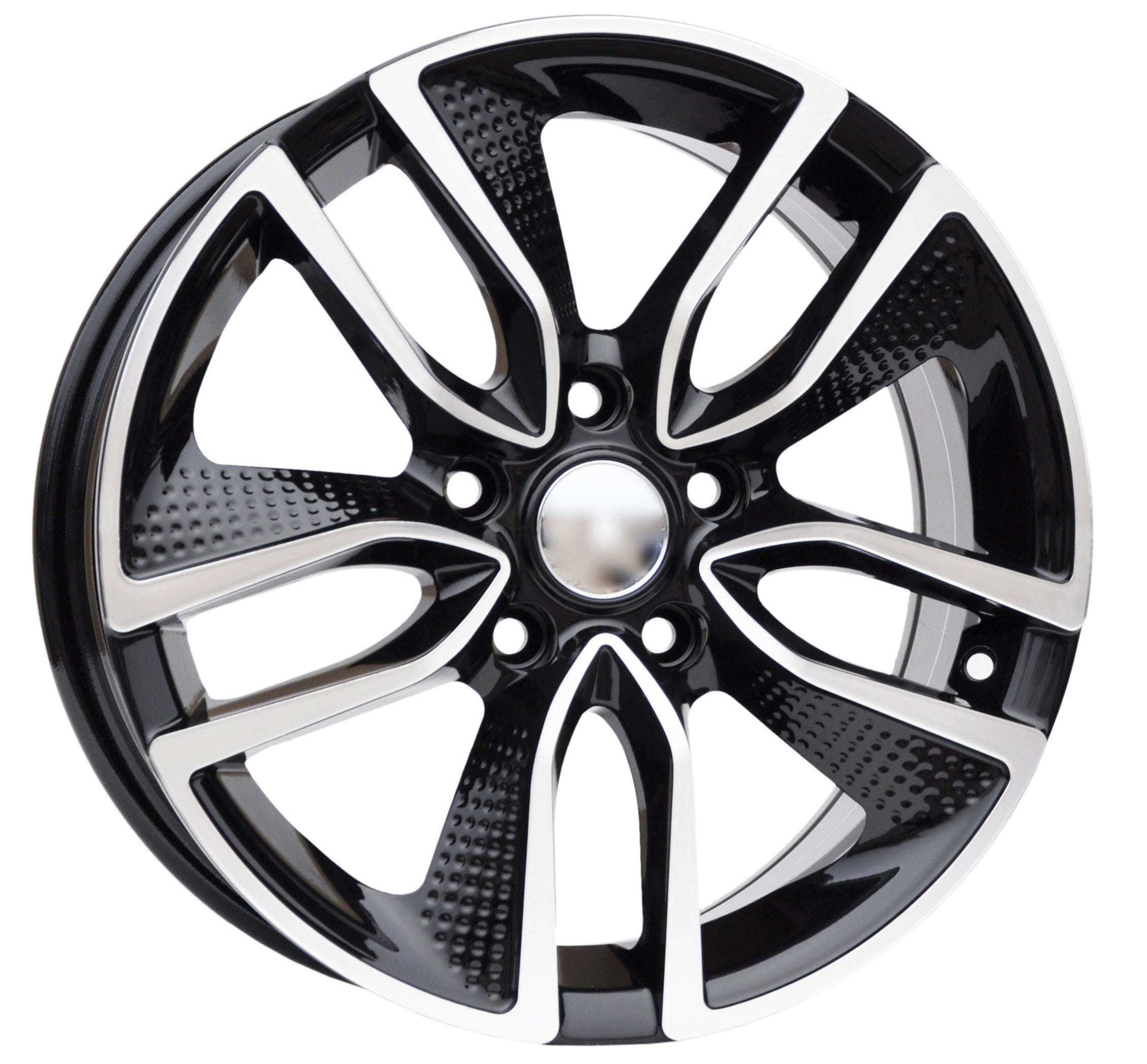 PDW 5087/FORCE Alufælge 15" 5x114.3 ET40 – Poleret/sort (sæt á 4)