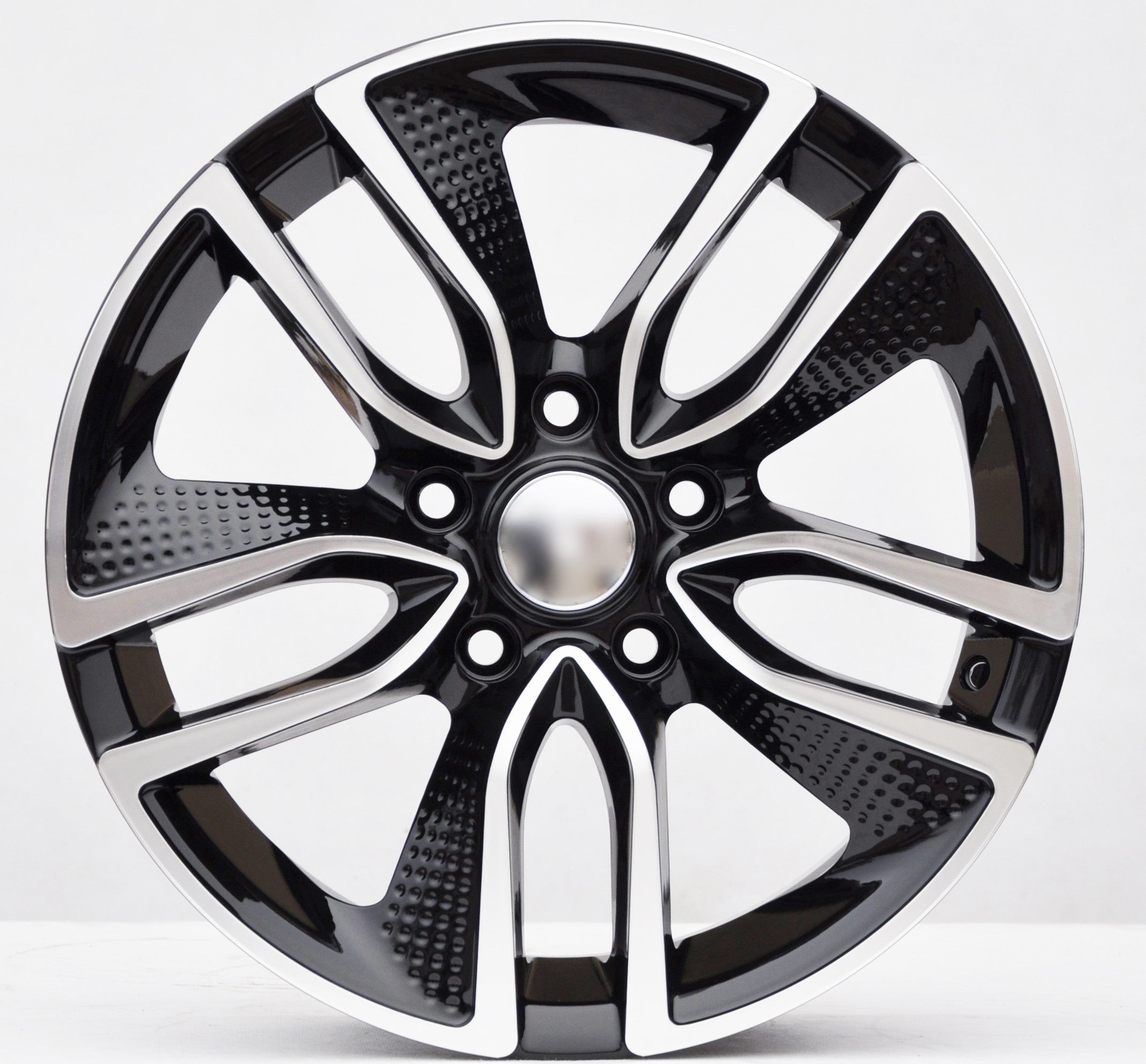 PDW 5087/FORCE Alufælge 15" 5x114.3 ET40 – Poleret/sort (sæt á 4)