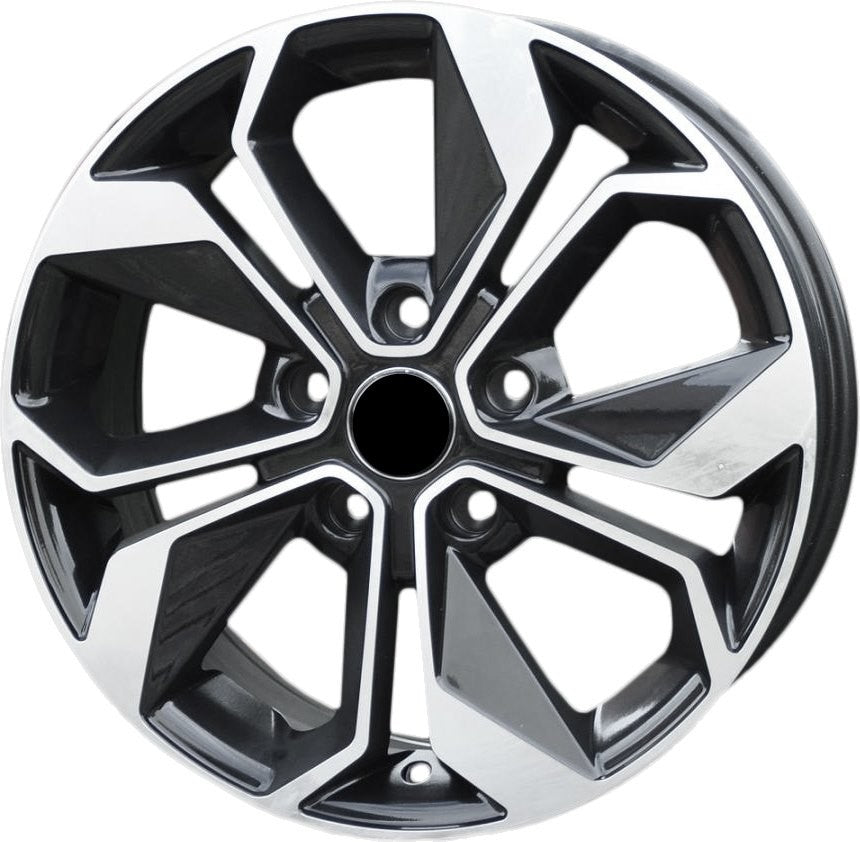 PDW 5168 Alufælge 15" 5x114.3 ET45 – Poleret/sort (sæt á 4)