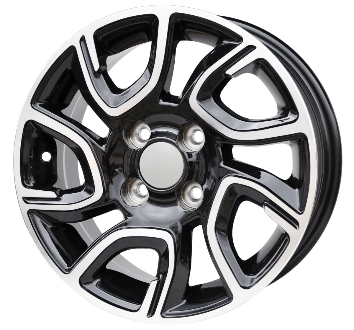 PDW 186 Alufælge 14" 6J 4x100 ET35 – Poleret/sort pulverlakeret (sæt á 4)