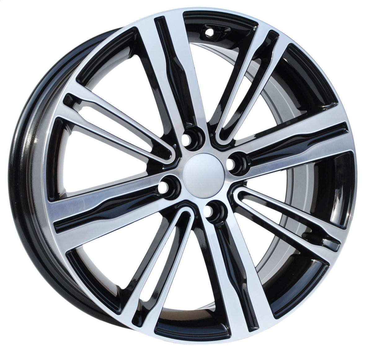 PDW 5834 Alufælge 15" 6J 4x100 ET48 – Poleret/sort pulverlakeret (sæt á 4)