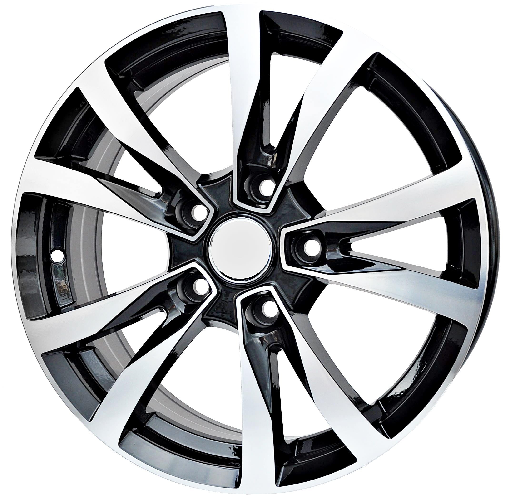 PDW 533 Alufælge 16" 5x108 ET42 – Poleret/sort (sæt á 4)