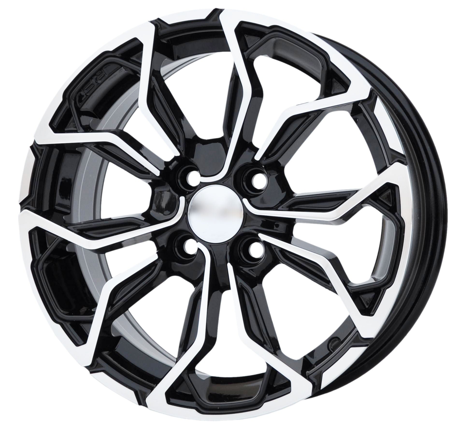 PDW 1058 Alufælge 15" 4x100 ET37 – Poleret/sort (sæt á 4)