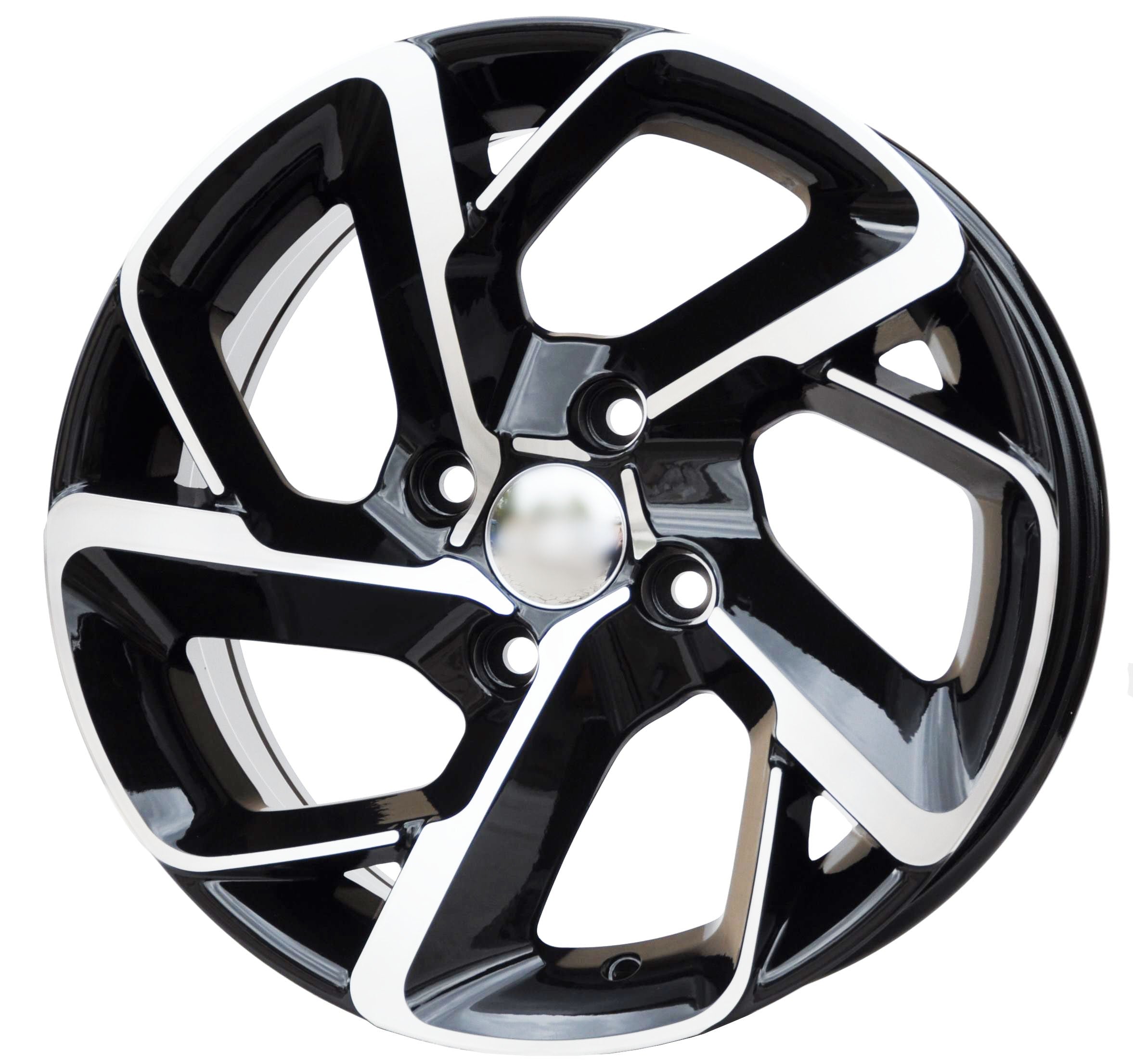 PDW 5714 Alufælge 16" 4x108 ET25 – Poleret/sort (sæt á 4)