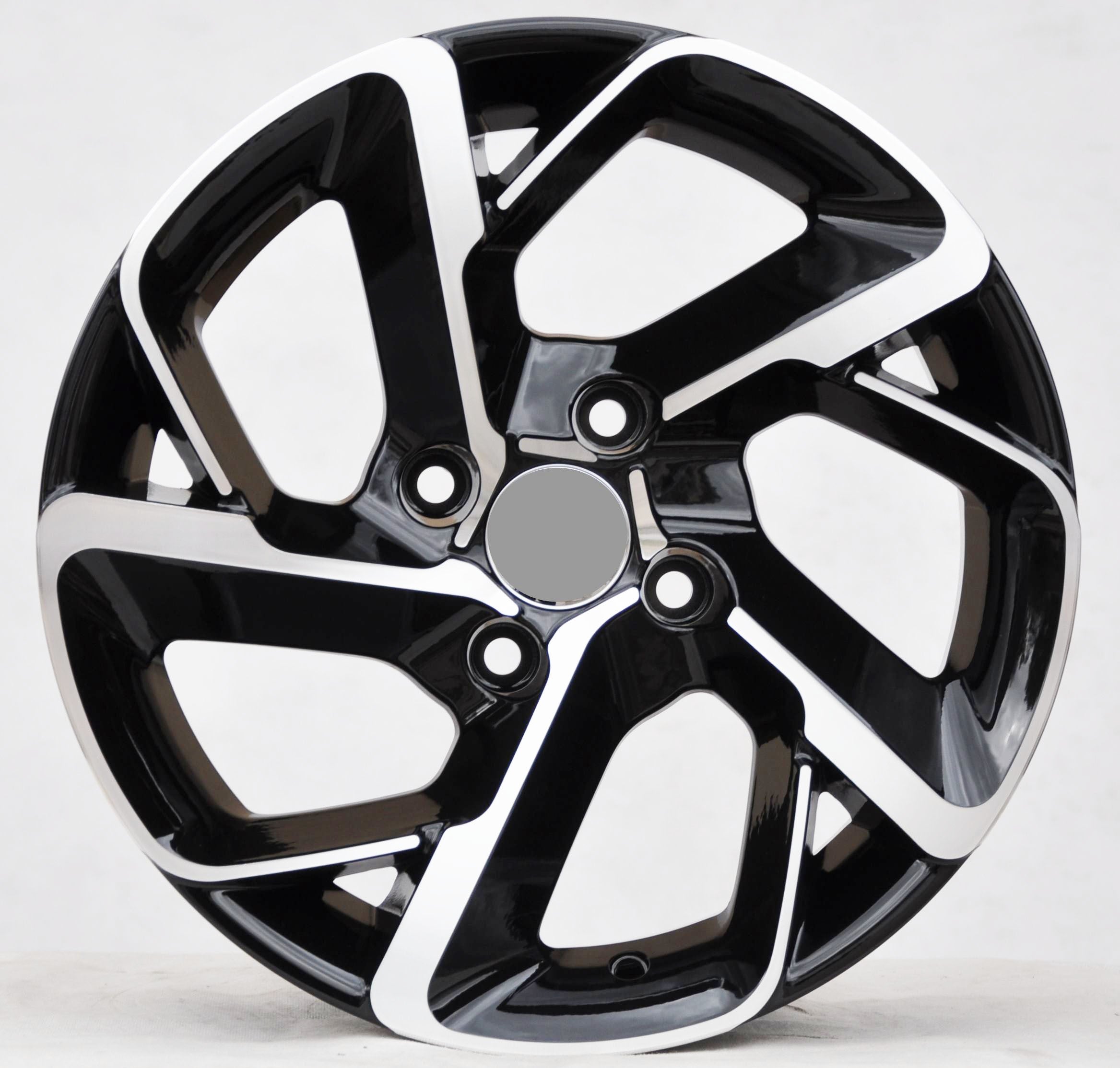 PDW 5714 Alufælge 16" 4x108 ET25 – Poleret/sort (sæt á 4)