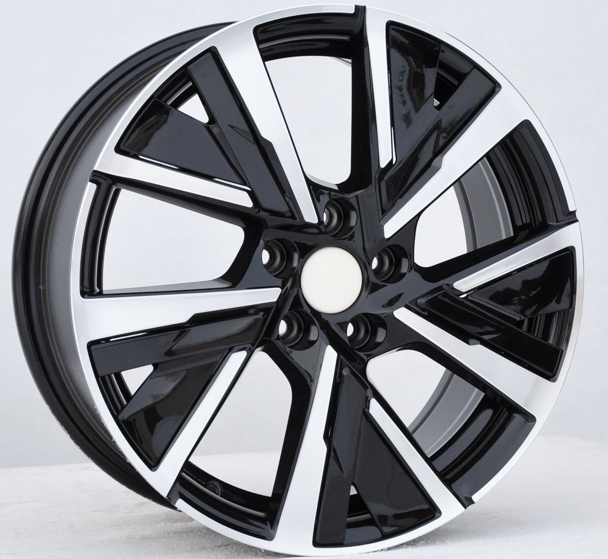 PDW 5906 Alufælge 17" 7J 5x108 ET44 – Poleret/sort (sæt á 4)