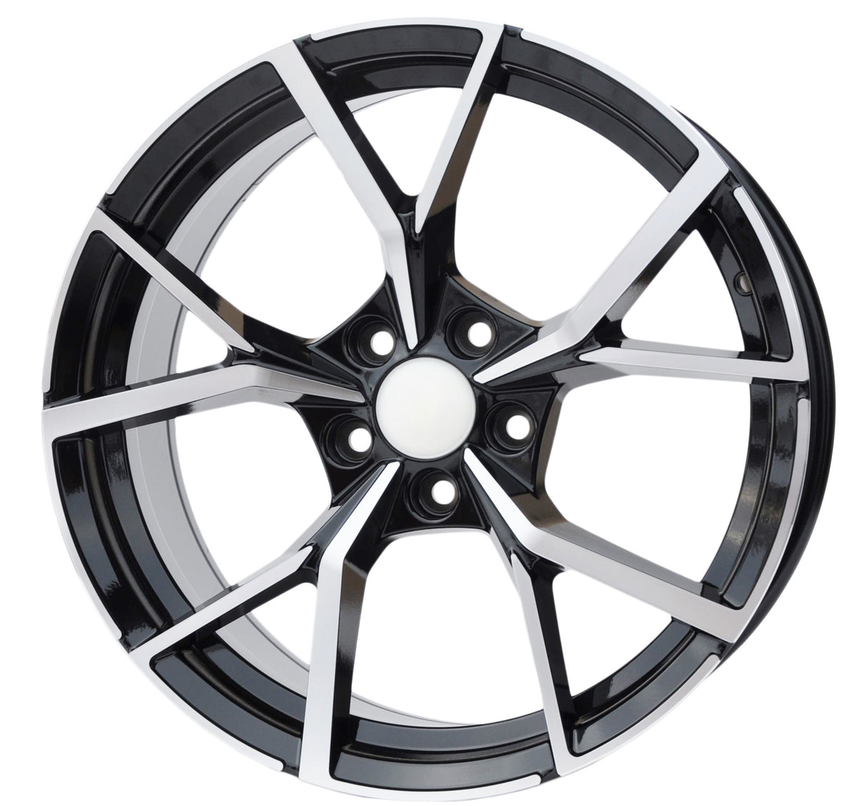 PDW 5801 Alufælge 18" 8J 5x112 ET41 – Poleret/sort pulverlakeret (sæt á 4)