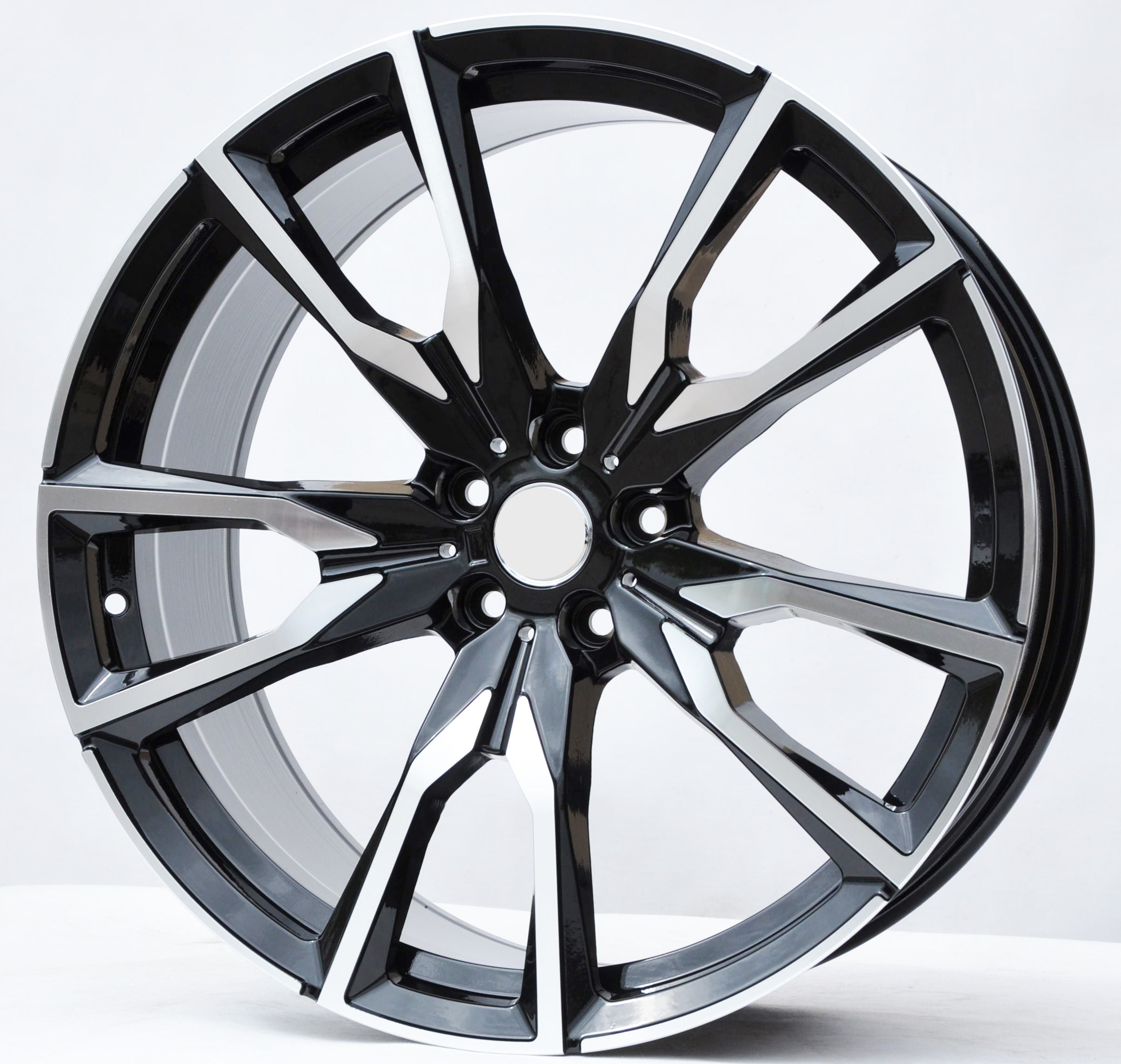 PDW FE221 Alufælge 22" 5x112 ET32 – Poleret/sort (sæt á 4)
