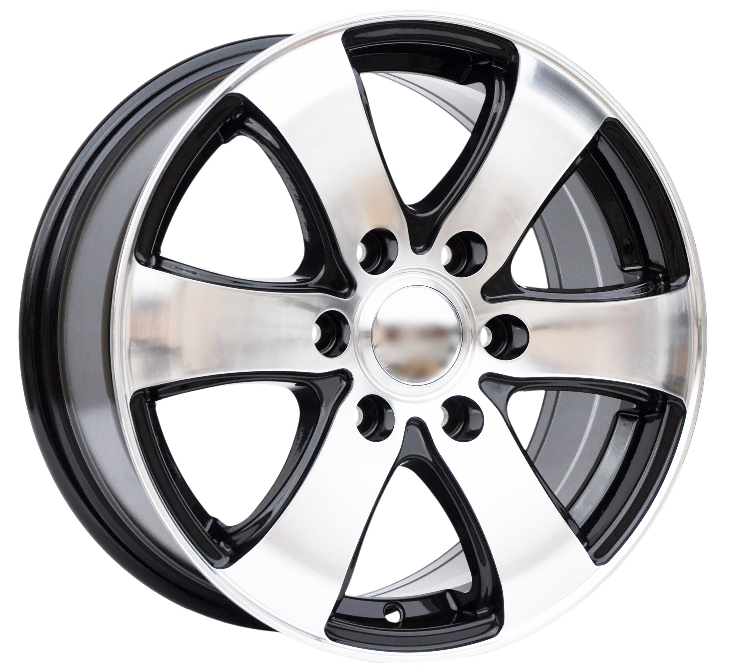 PDW 747 Alufælge 16" 6x130 ET55 – Poleret/sort (sæt á 4)