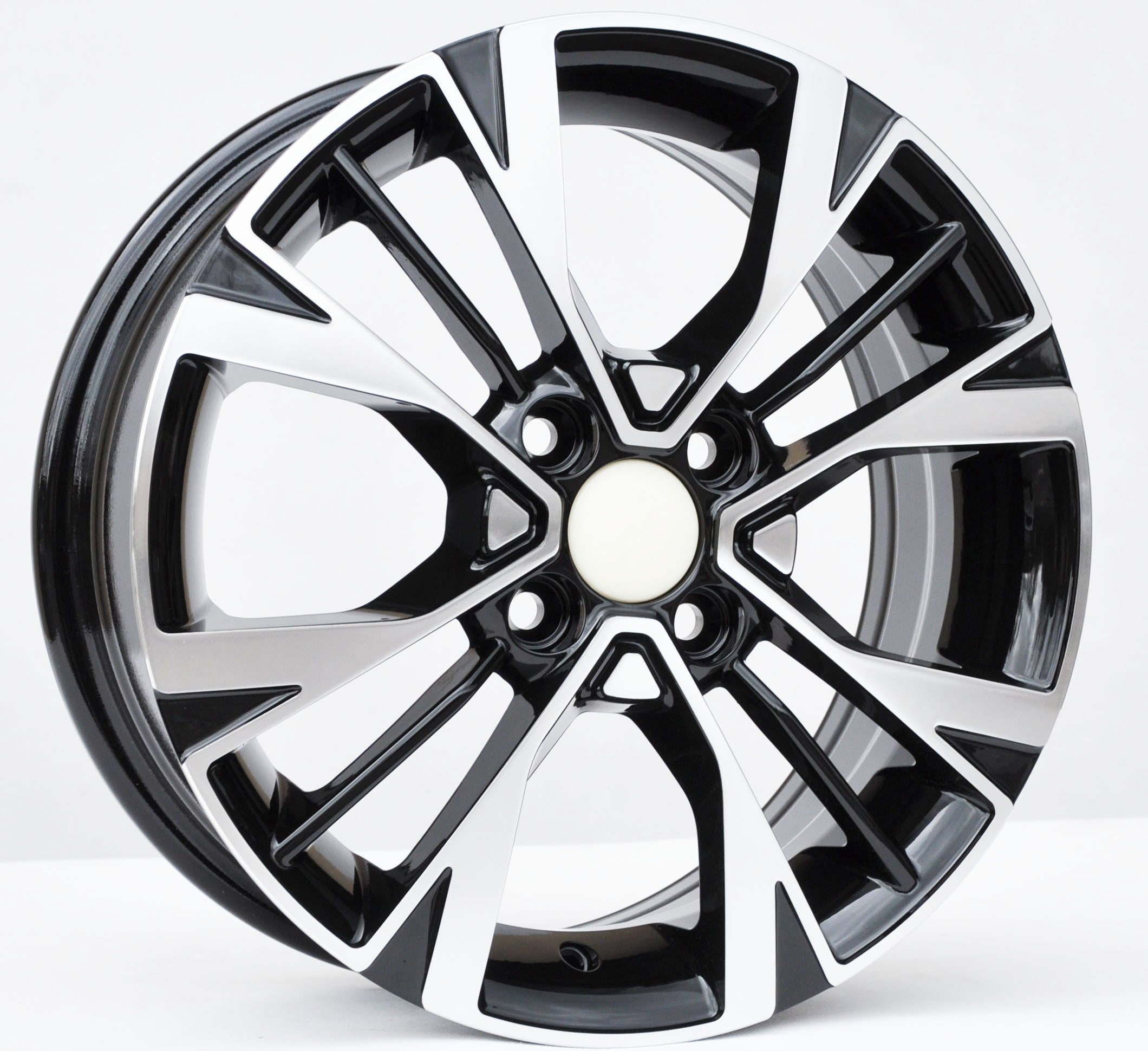 PDW 1127/2285 Alufælge 14" 4x100 ET40 – Poleret/sort (sæt á 4)